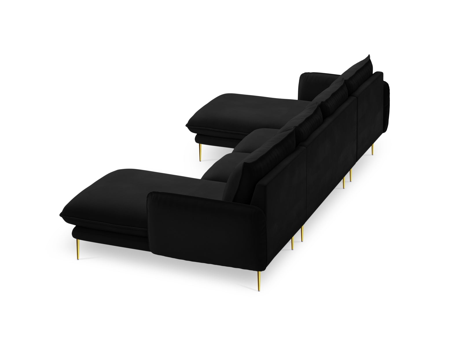 Entdecken Sie das elegante Vienna Velour Panoramic Sofa für 6 Personen. Luxuriöser Veloursstoff und modernes Design für Ihr Wohnzimmer.