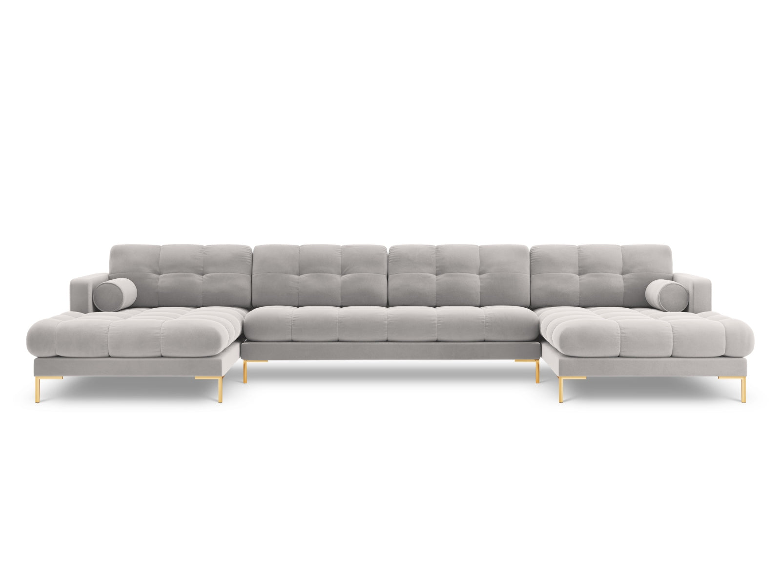 7-Sitzer Panoramic Sofa Bali in Silver-Bluvel präsentiert im Onlineshop von KAQTU Design AG. Ecksofa ist von Cosmopolitan Design