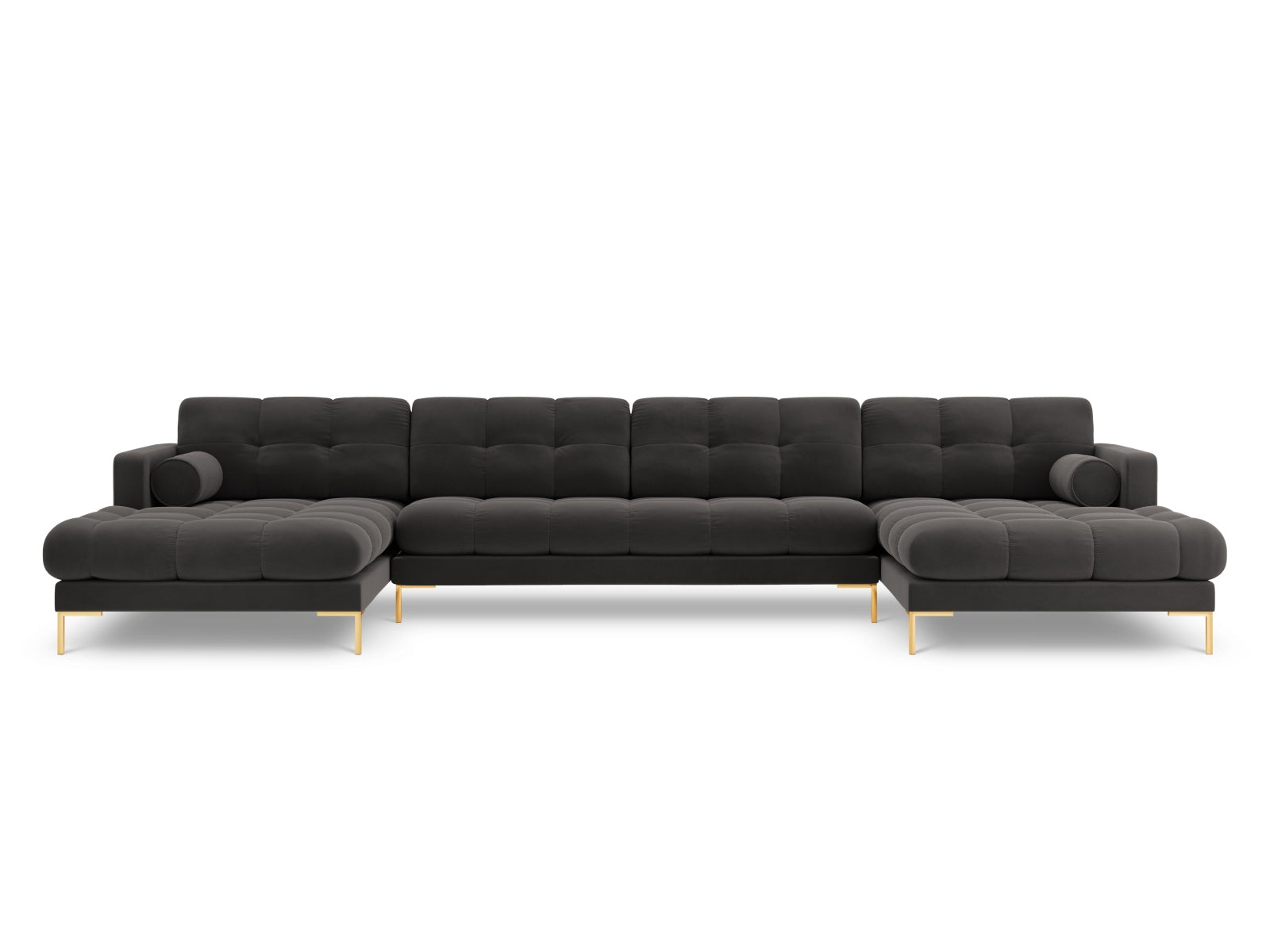 7-Sitzer Panoramic Sofa Bali in Dark Grey-Bluvel präsentiert im Onlineshop von KAQTU Design AG. Ecksofa ist von Cosmopolitan Design