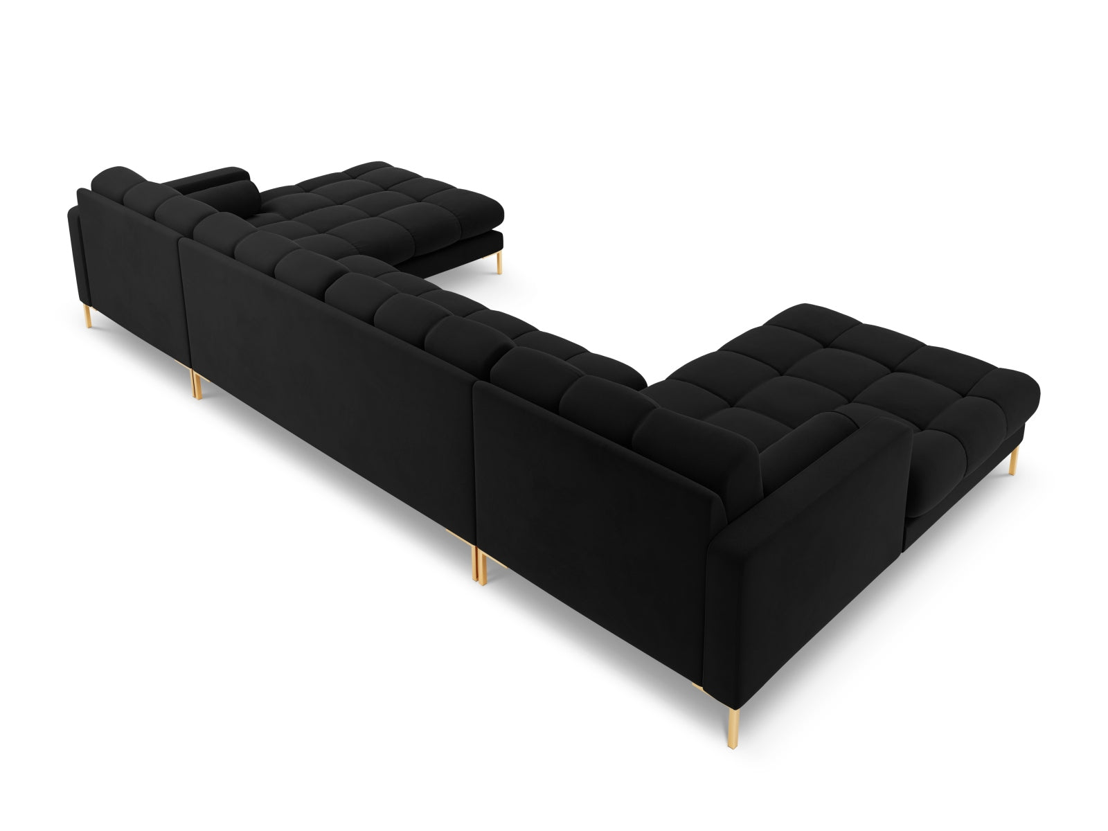 7-Sitzer Panoramic Sofa Bali in Black-Bluvel präsentiert im Onlineshop von KAQTU Design AG. Ecksofa ist von Cosmopolitan Design