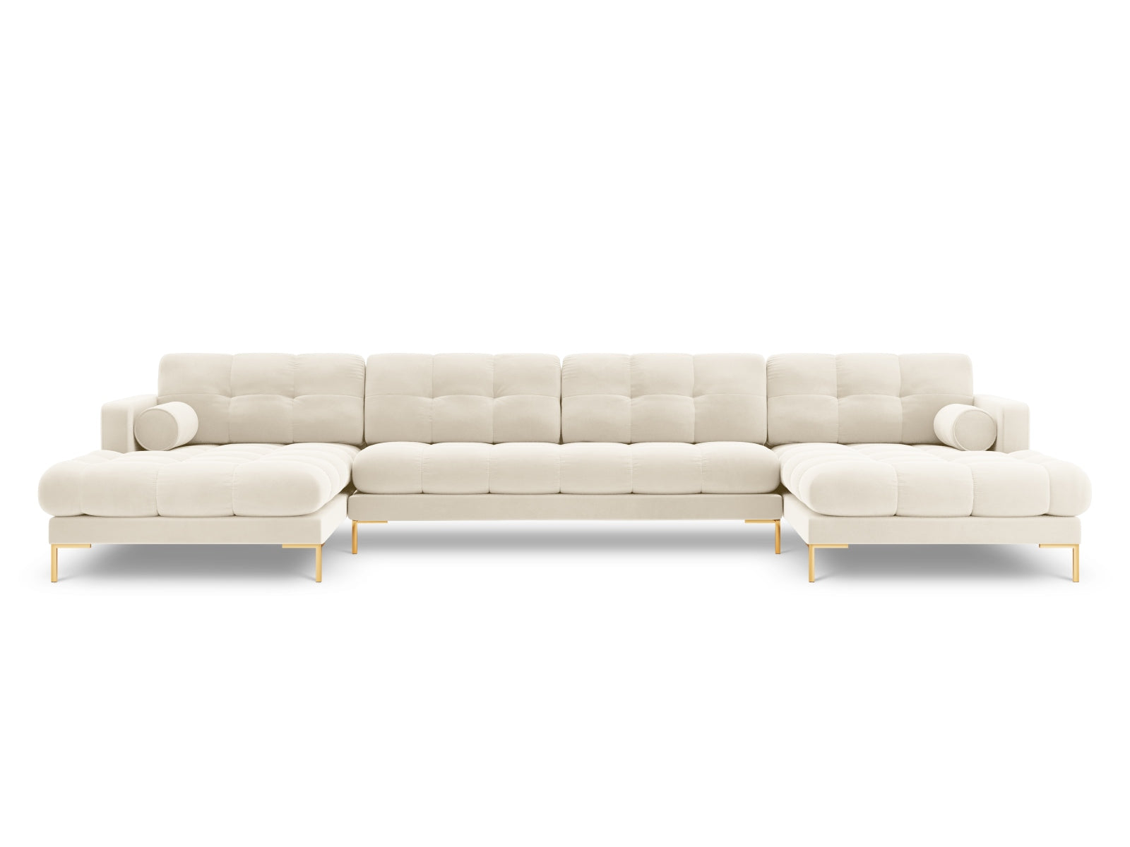 7-Sitzer Panoramic Sofa Bali in Light Beige-Bluvel präsentiert im Onlineshop von KAQTU Design AG. Ecksofa ist von Cosmopolitan Design
