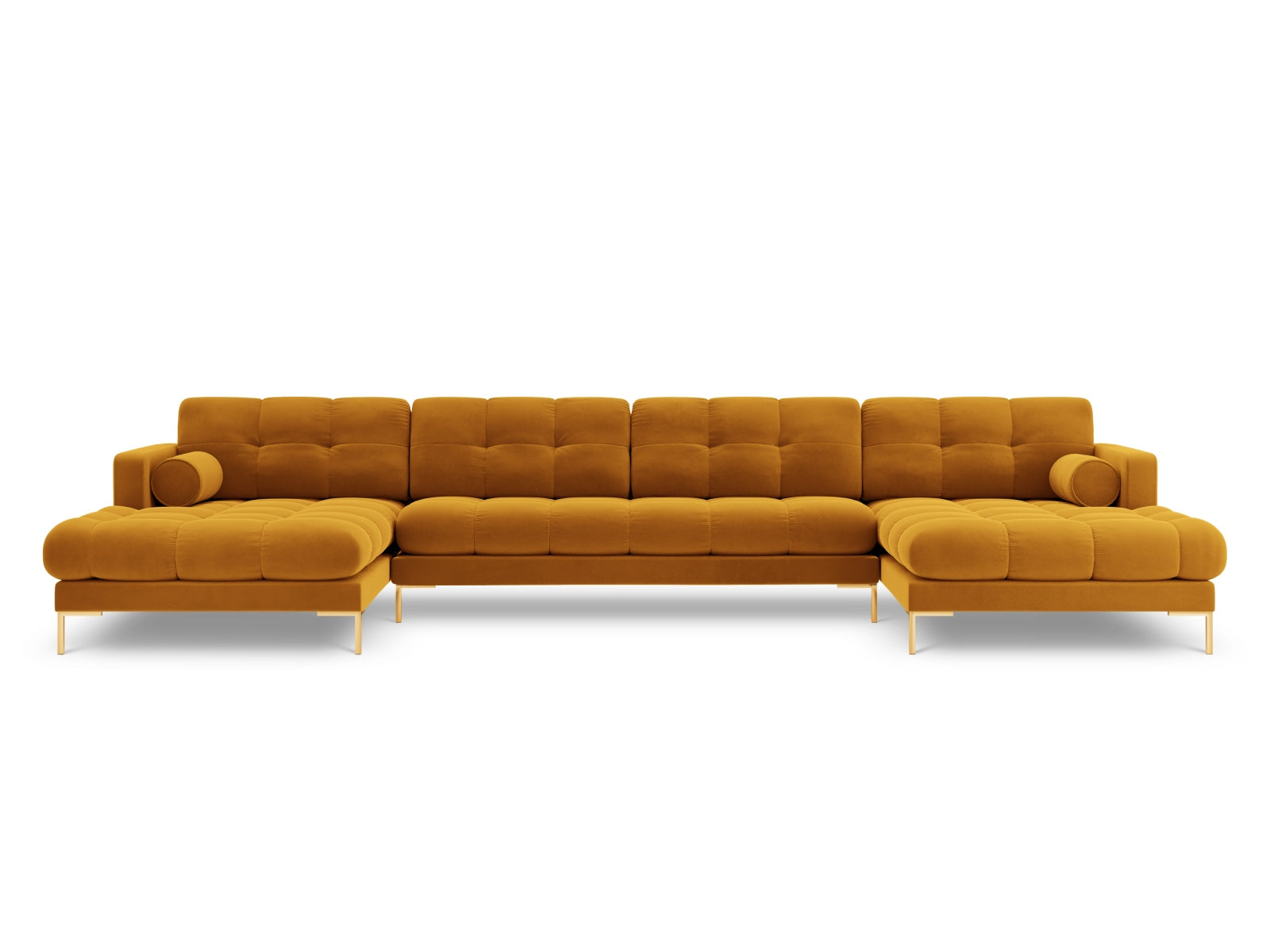 7-Sitzer Panoramic Sofa Bali in Yellow-Bluvel präsentiert im Onlineshop von KAQTU Design AG. Ecksofa ist von Cosmopolitan Design