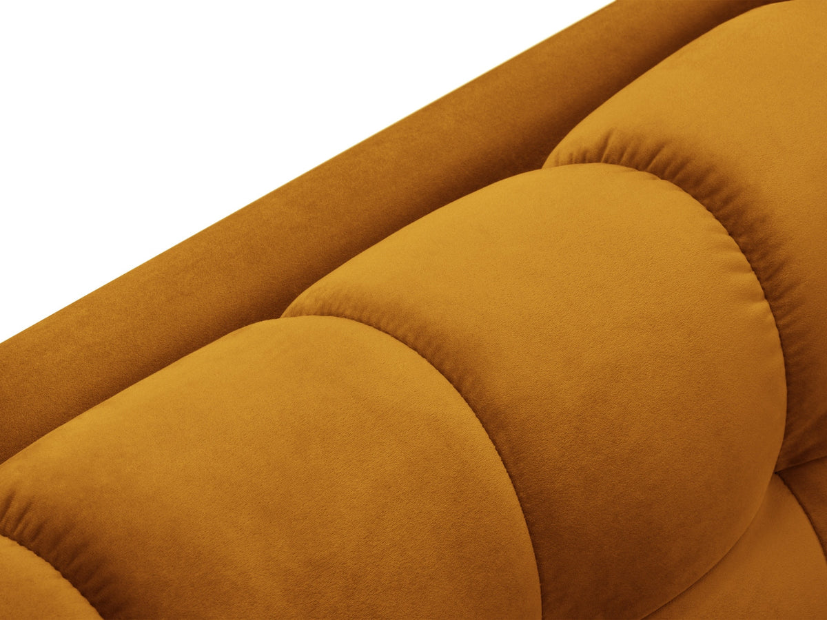 Ecksofa 7-Sitzer Panoramic Sofa Bali mit Stoffbezug, Récamière und Metallbeinen
