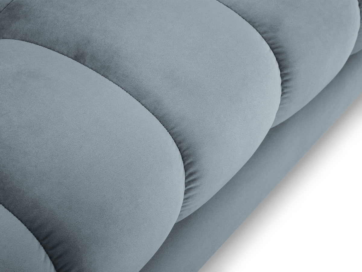 Ecksofa 7-Sitzer Panoramic Sofa Bali mit Stoffbezug, Récamière und Metallbeinen