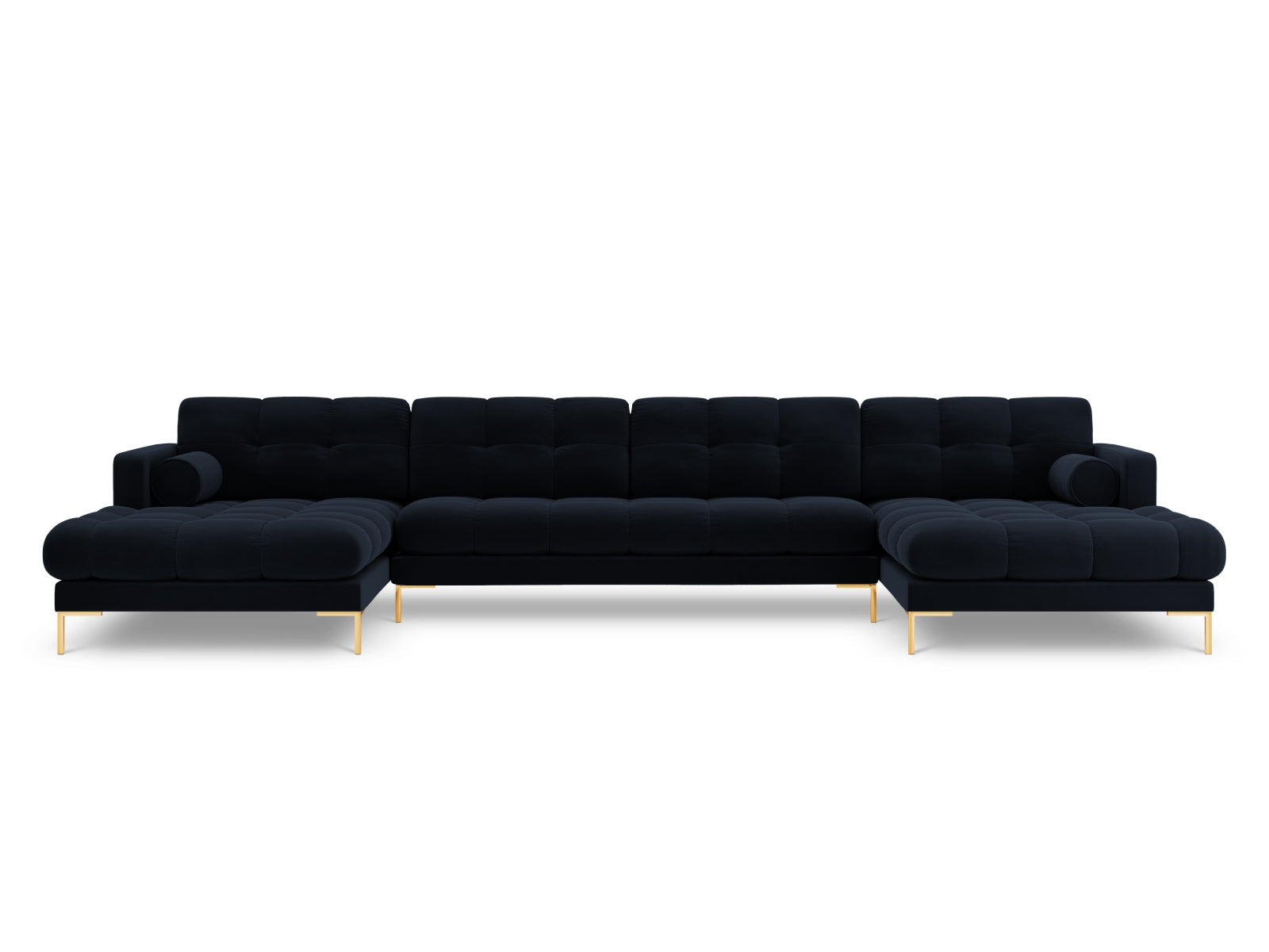 7-Sitzer Panoramic Sofa Bali in Dark Blue-Bluvel präsentiert im Onlineshop von KAQTU Design AG. Ecksofa ist von Cosmopolitan Design
