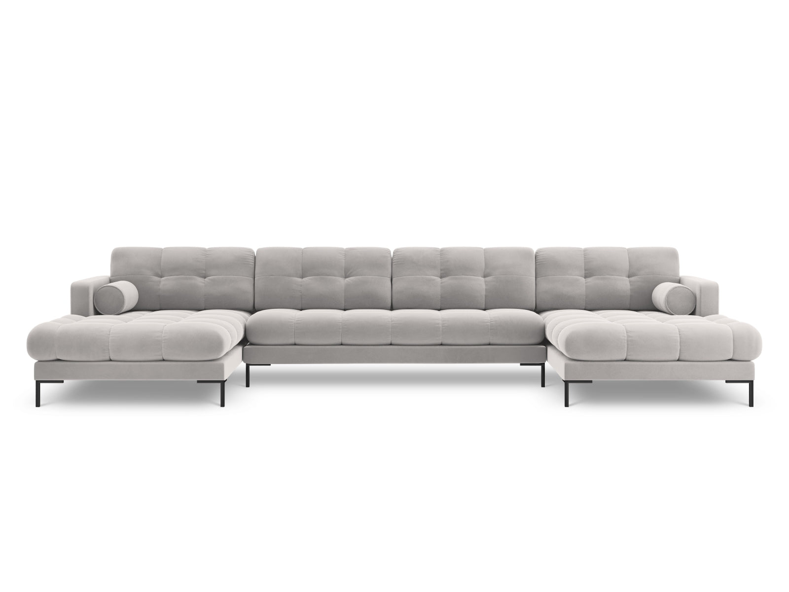 7-Sitzer Panoramic Sofa Bali in Silver-Bluvel präsentiert im Onlineshop von KAQTU Design AG. Ecksofa ist von Cosmopolitan Design