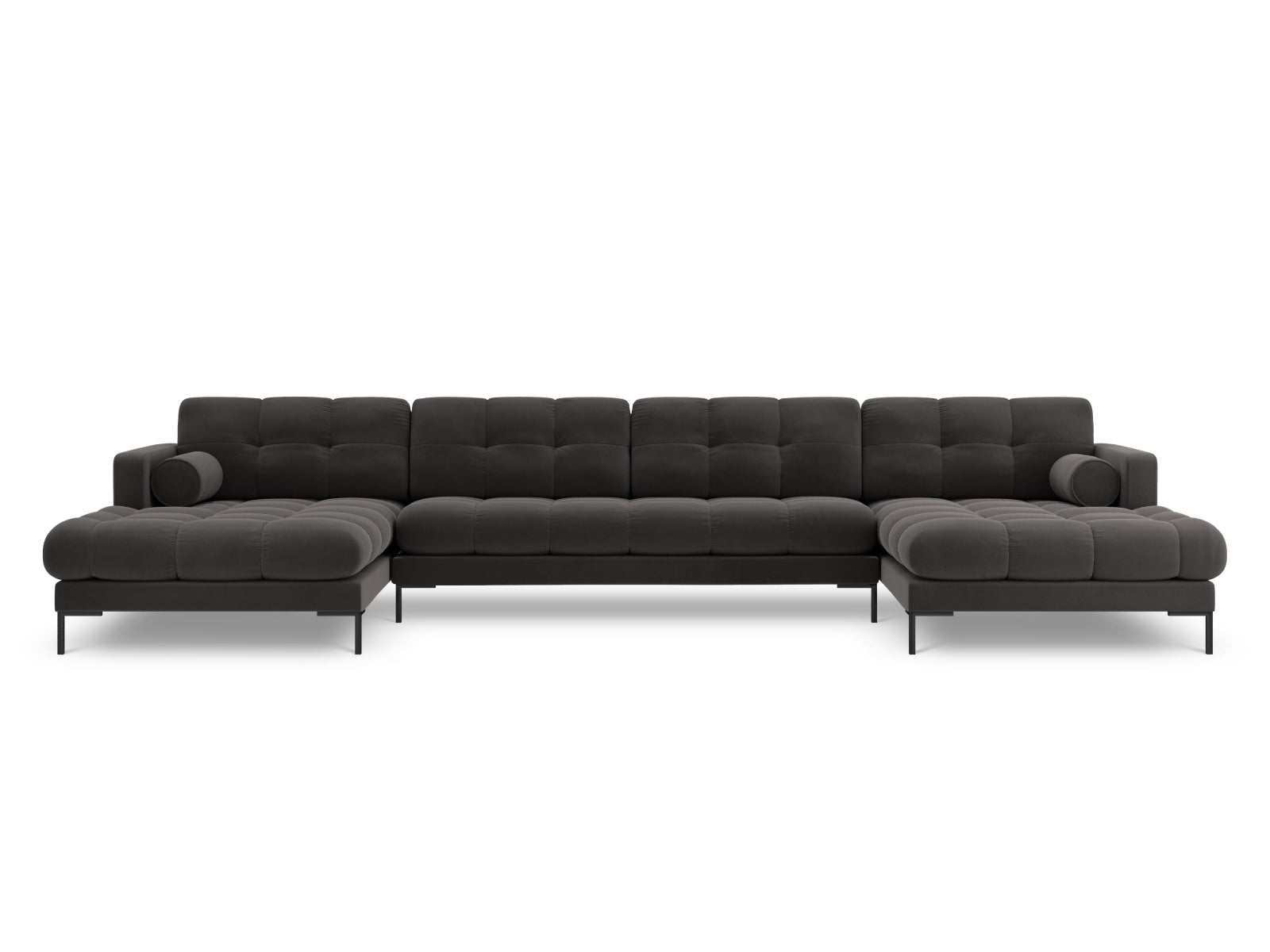 7-Sitzer Panoramic Sofa Bali in Dark Grey-Bluvel präsentiert im Onlineshop von KAQTU Design AG. Ecksofa ist von Cosmopolitan Design