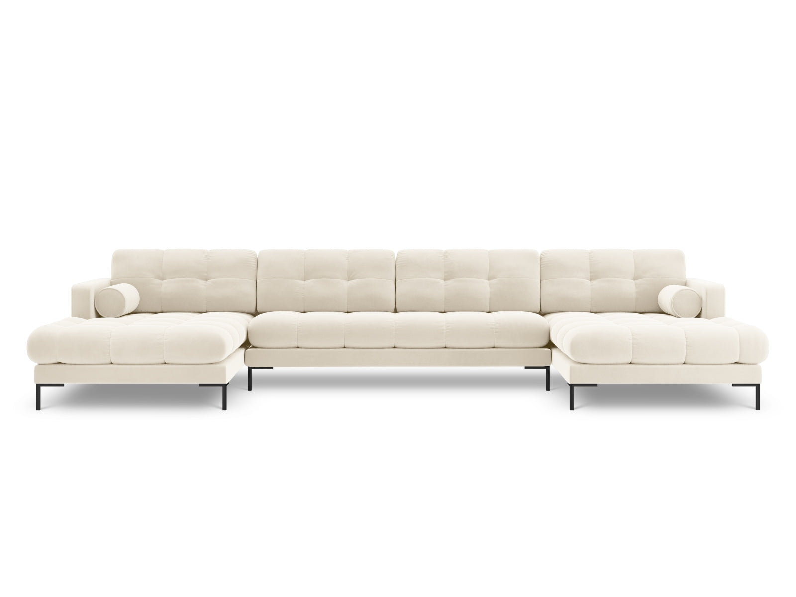 7-Sitzer Panoramic Sofa Bali in Light Beige-Bluvel präsentiert im Onlineshop von KAQTU Design AG. Ecksofa ist von Cosmopolitan Design