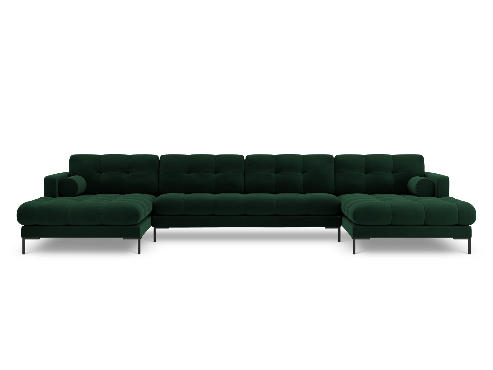 7-Sitzer Panoramic Sofa Bali in Bottle Green-Bluvel präsentiert im Onlineshop von KAQTU Design AG. Ecksofa ist von Cosmopolitan Design