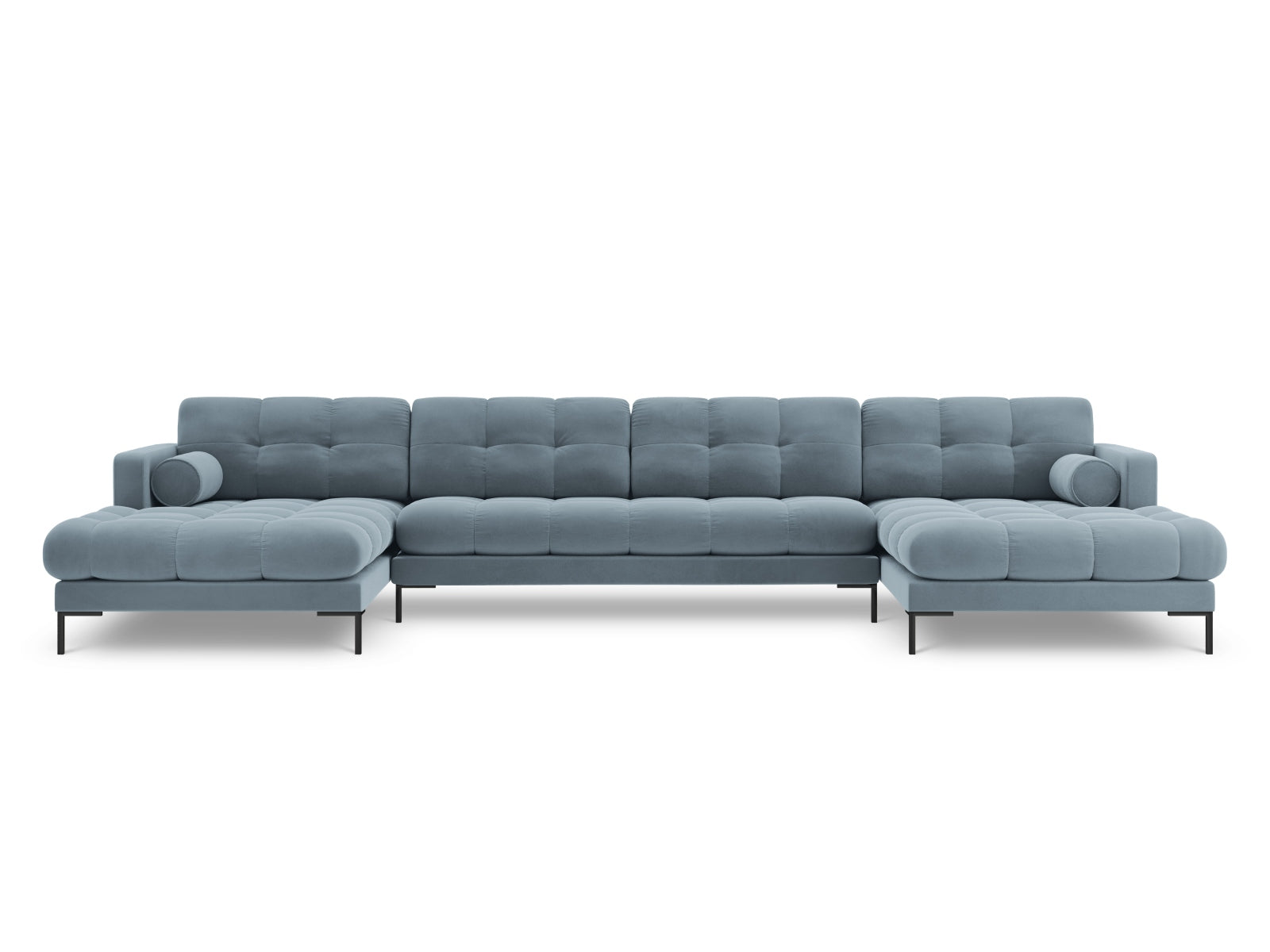 7-Sitzer Panoramic Sofa Bali in Light Blue-Bluvel präsentiert im Onlineshop von KAQTU Design AG. Ecksofa ist von Cosmopolitan Design