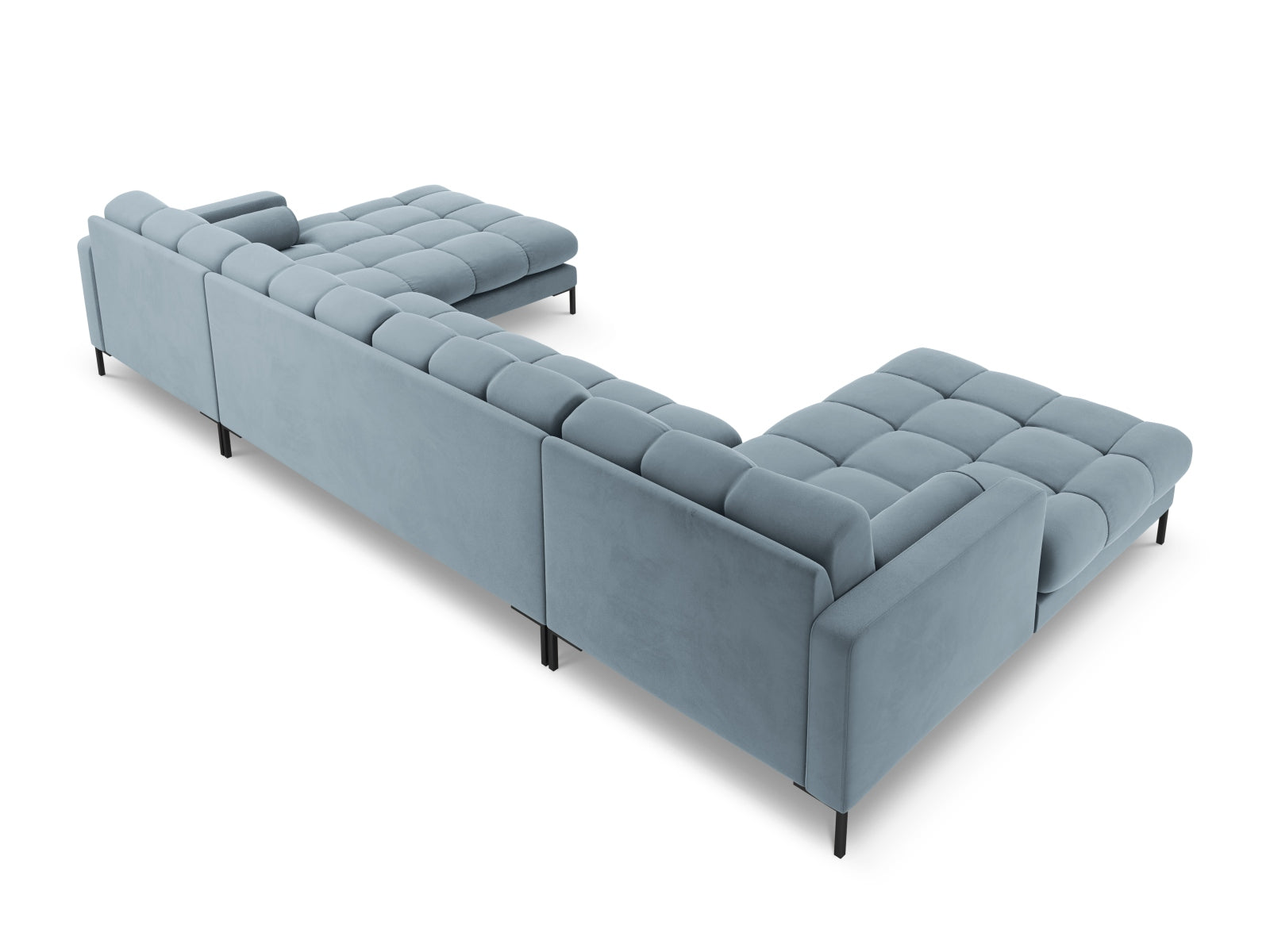7-Sitzer Panoramic Sofa Bali in Light Blue-Bluvel präsentiert im Onlineshop von KAQTU Design AG. Ecksofa ist von Cosmopolitan Design