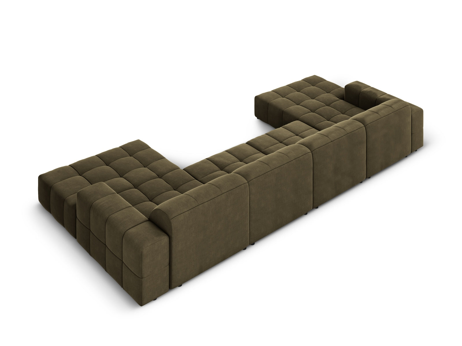 Chicago Velour Panoramic Sofa 6 Sitzer 166cm in Green präsentiert im Onlineshop von KAQTU Design AG. 3er Sofa ist von Cosmopolitan Design