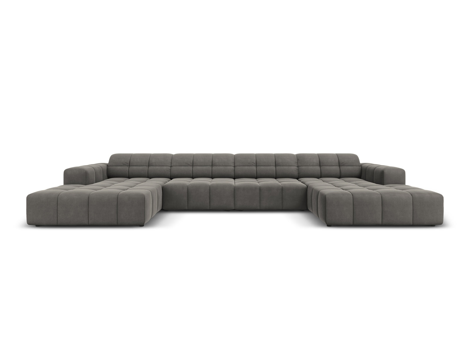 Chicago Velour Panoramic Sofa 6 Sitzer 166cm in Light Grey-Bluvel präsentiert im Onlineshop von KAQTU Design AG. 3er Sofa ist von Cosmopolitan Design