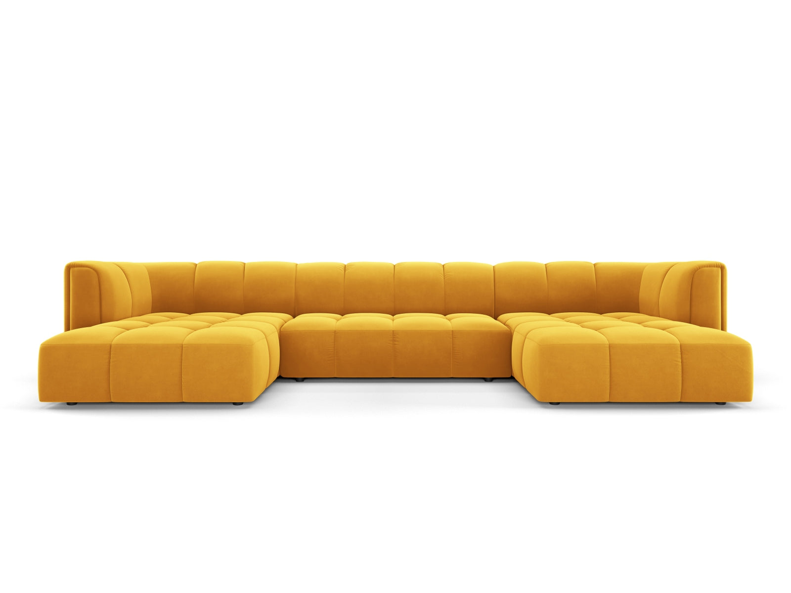 5-Sitzer Panoramic Sofa Moritz in Yellow-Bluvel präsentiert im Onlineshop von KAQTU Design AG. Ecksofa ist von Cosmopolitan Design