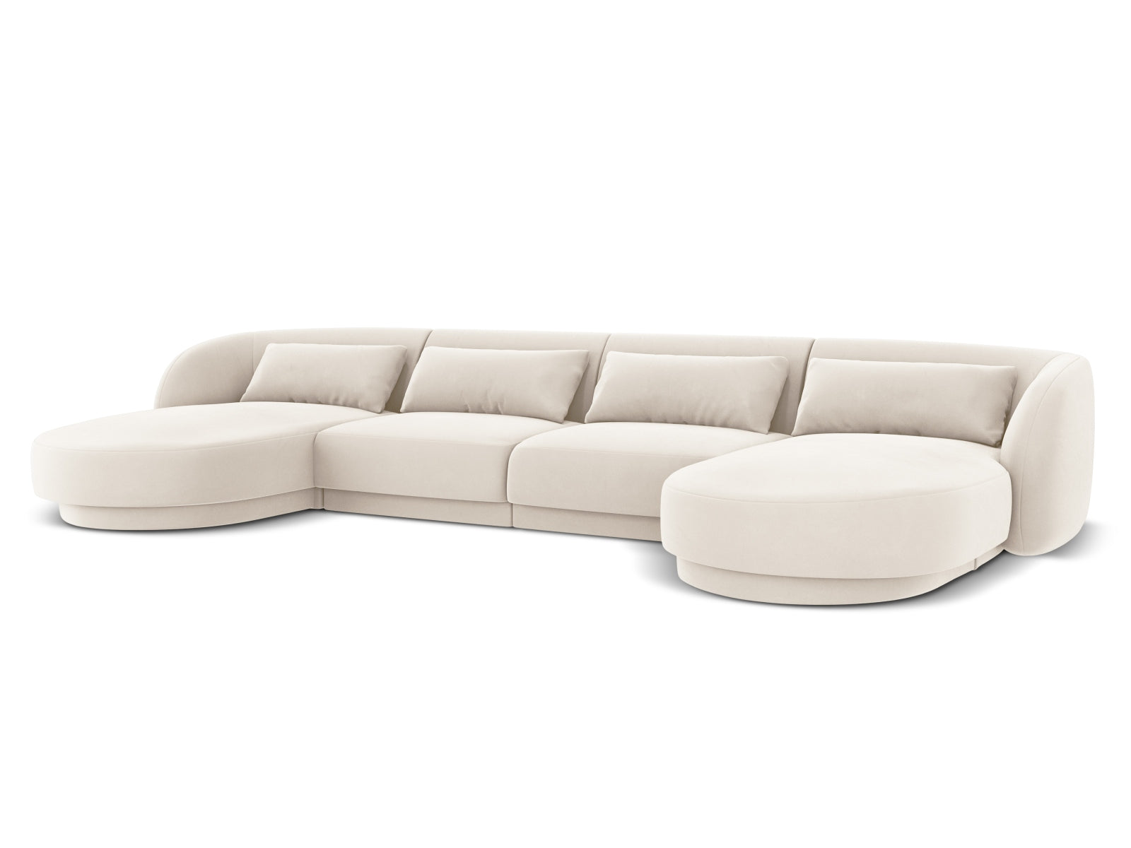 Tulum Velour Panoramic Sofa 5 Sitzer 156cm in Light Beige präsentiert im Onlineshop von KAQTU Design AG. 3er Sofa ist von Cosmopolitan Design