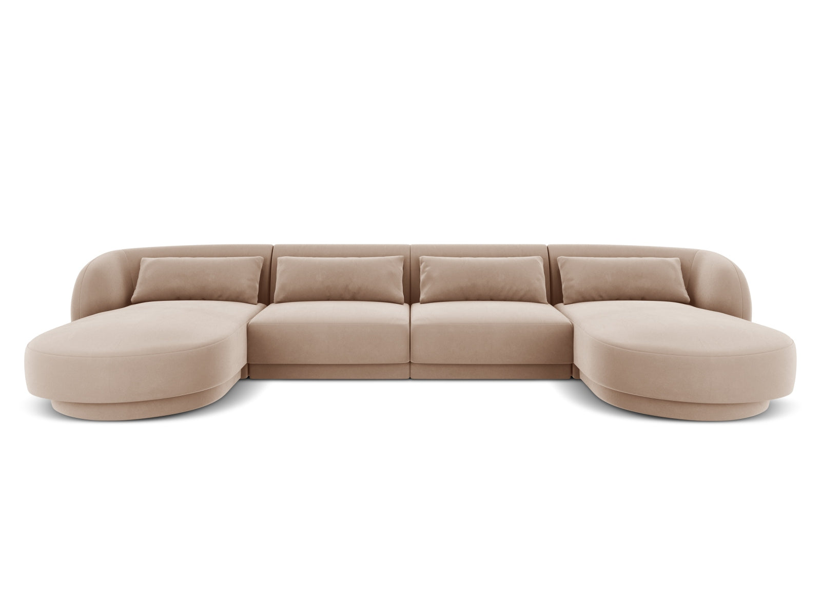 Tulum Velour Panoramic Sofa 5 Sitzer 156cm in Beige-Bluvel präsentiert im Onlineshop von KAQTU Design AG. 3er Sofa ist von Cosmopolitan Design