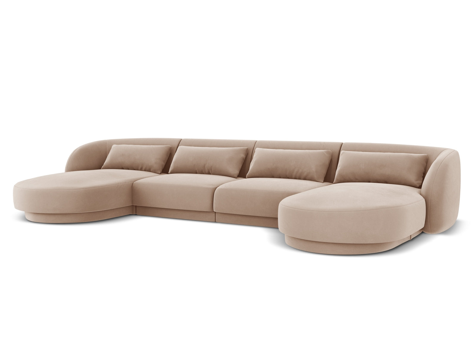 Tulum Velour Panoramic Sofa 5 Sitzer 156cm in Beige präsentiert im Onlineshop von KAQTU Design AG. 3er Sofa ist von Cosmopolitan Design