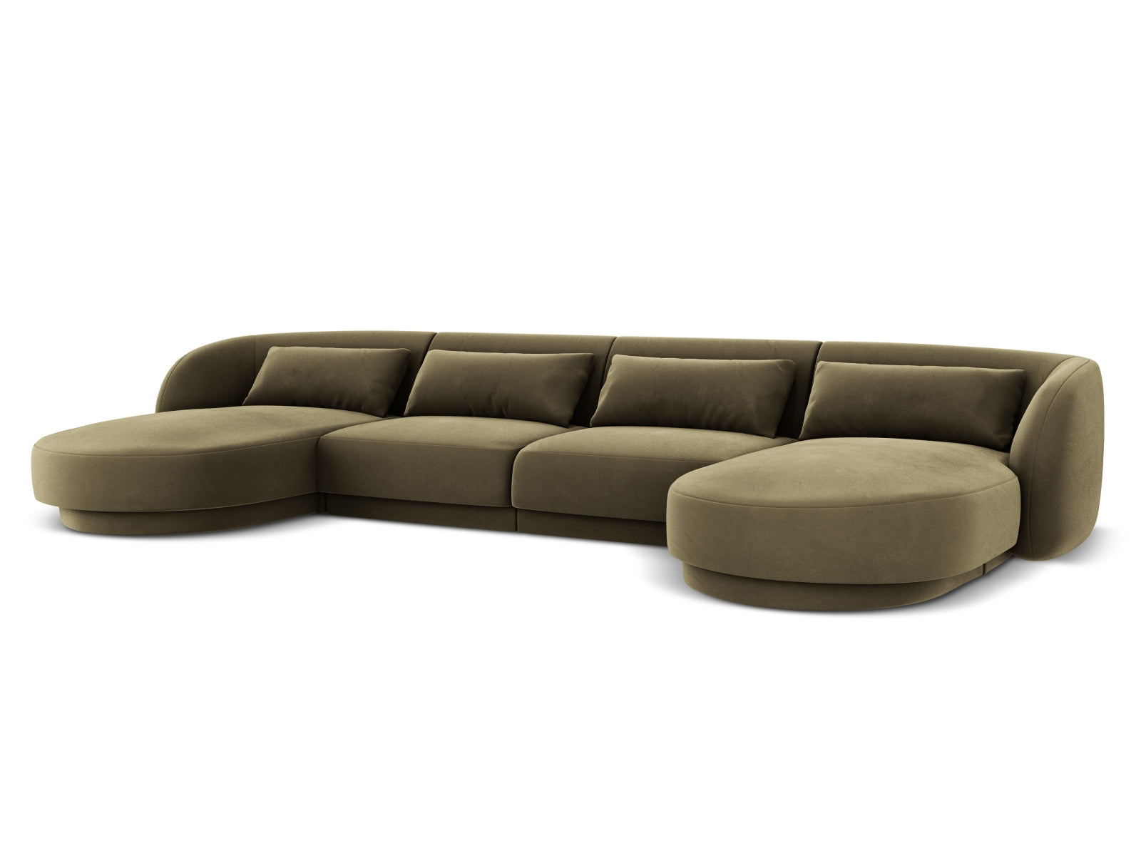 Tulum Velour Panoramic Sofa 5 Sitzer 156cm in Green präsentiert im Onlineshop von KAQTU Design AG. 3er Sofa ist von Cosmopolitan Design