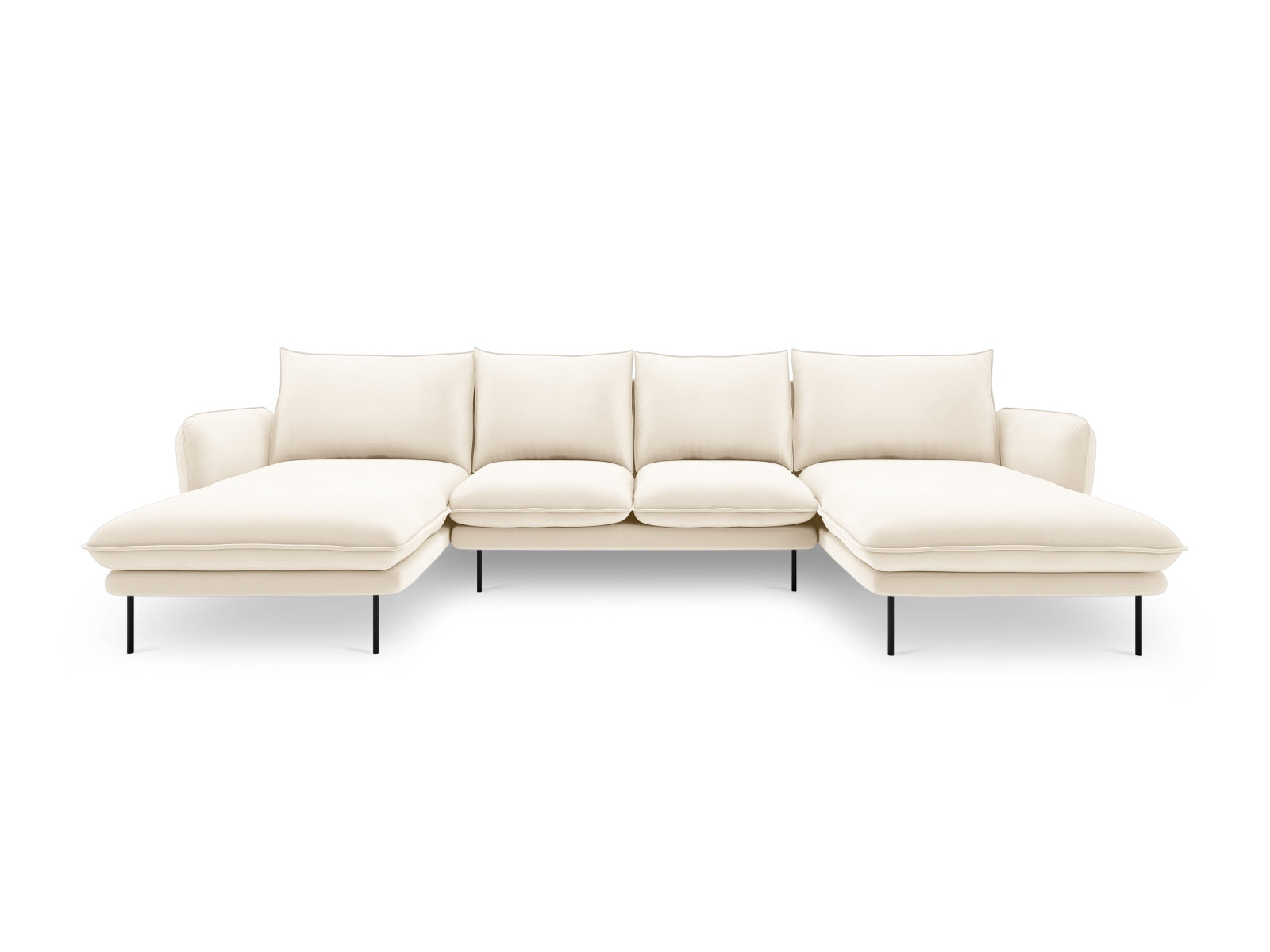 Entdecken Sie das elegante Vienna Velour Panoramic Sofa für 6 Personen. Luxuriöser Veloursstoff und modernes Design für Ihr Wohnzimmer.