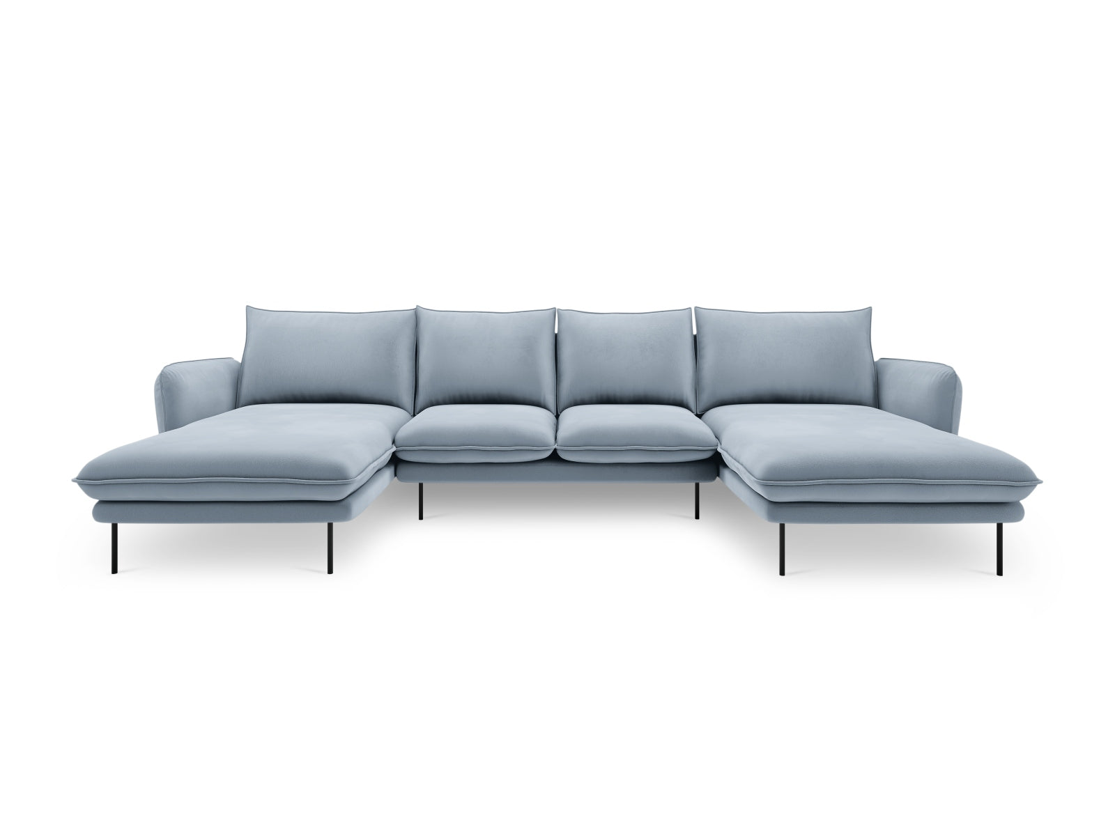 Entdecken Sie das elegante Vienna Velour Panoramic Sofa für 6 Personen in 170 cm Breite. Luxuriöser Veloursstoff und modernes Design für Ihr Wohnzimmer.