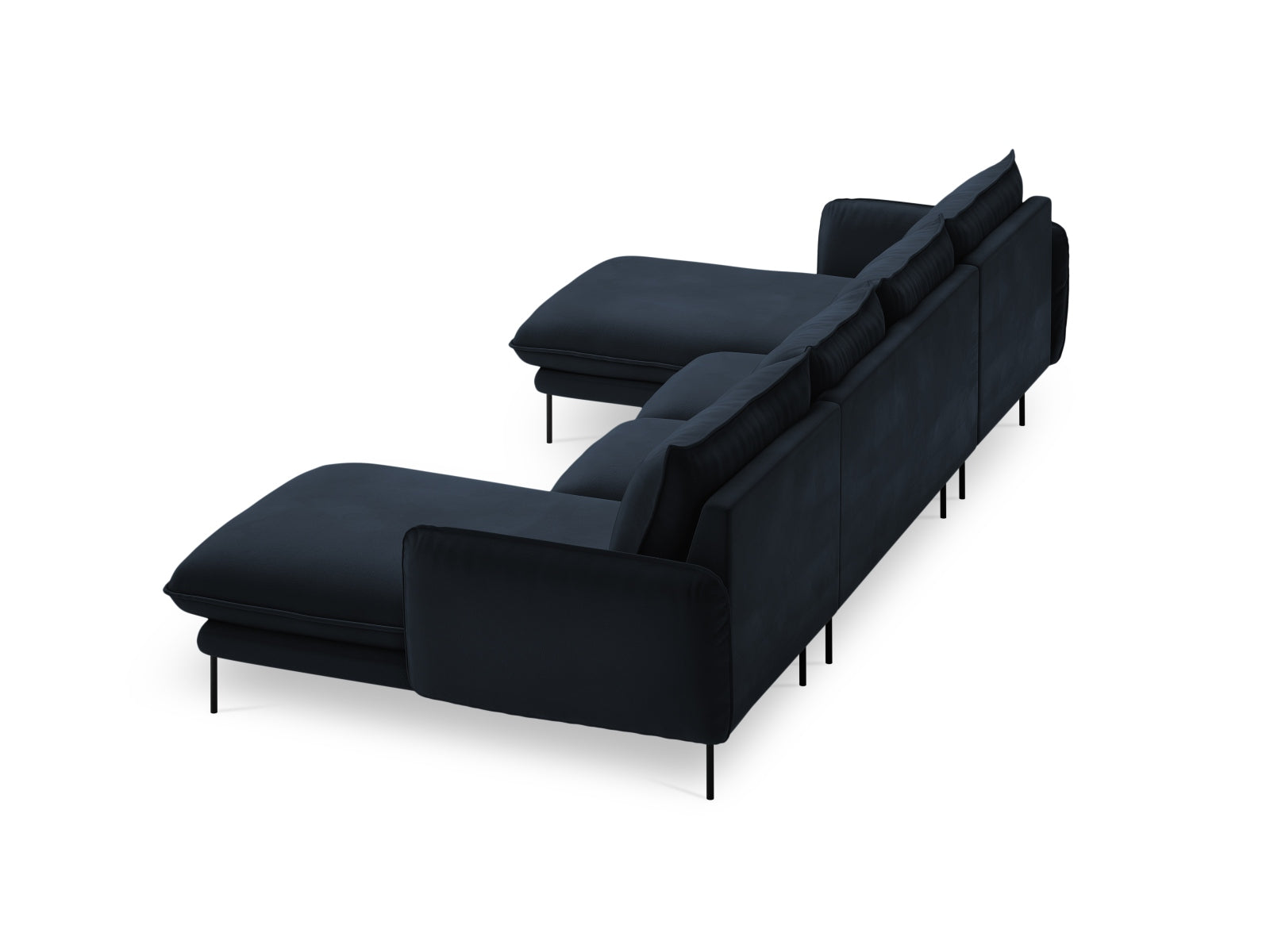 Entdecken Sie das elegante Vienna Velour Panoramic Sofa für 6 Personen. Luxuriöser Veloursstoff und modernes Design für Ihr Wohnzimmer.