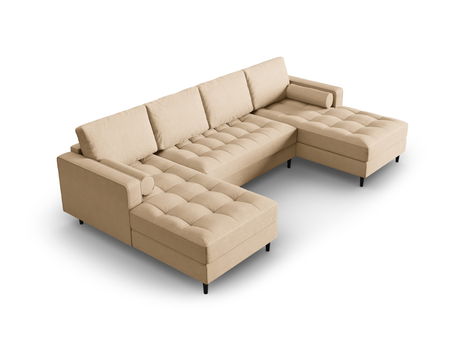 6-Sitzer Panoramic Sofa Aspen in Beige-Melva präsentiert im Onlineshop von KAQTU Design AG. Ecksofa ist von Cosmopolitan Design