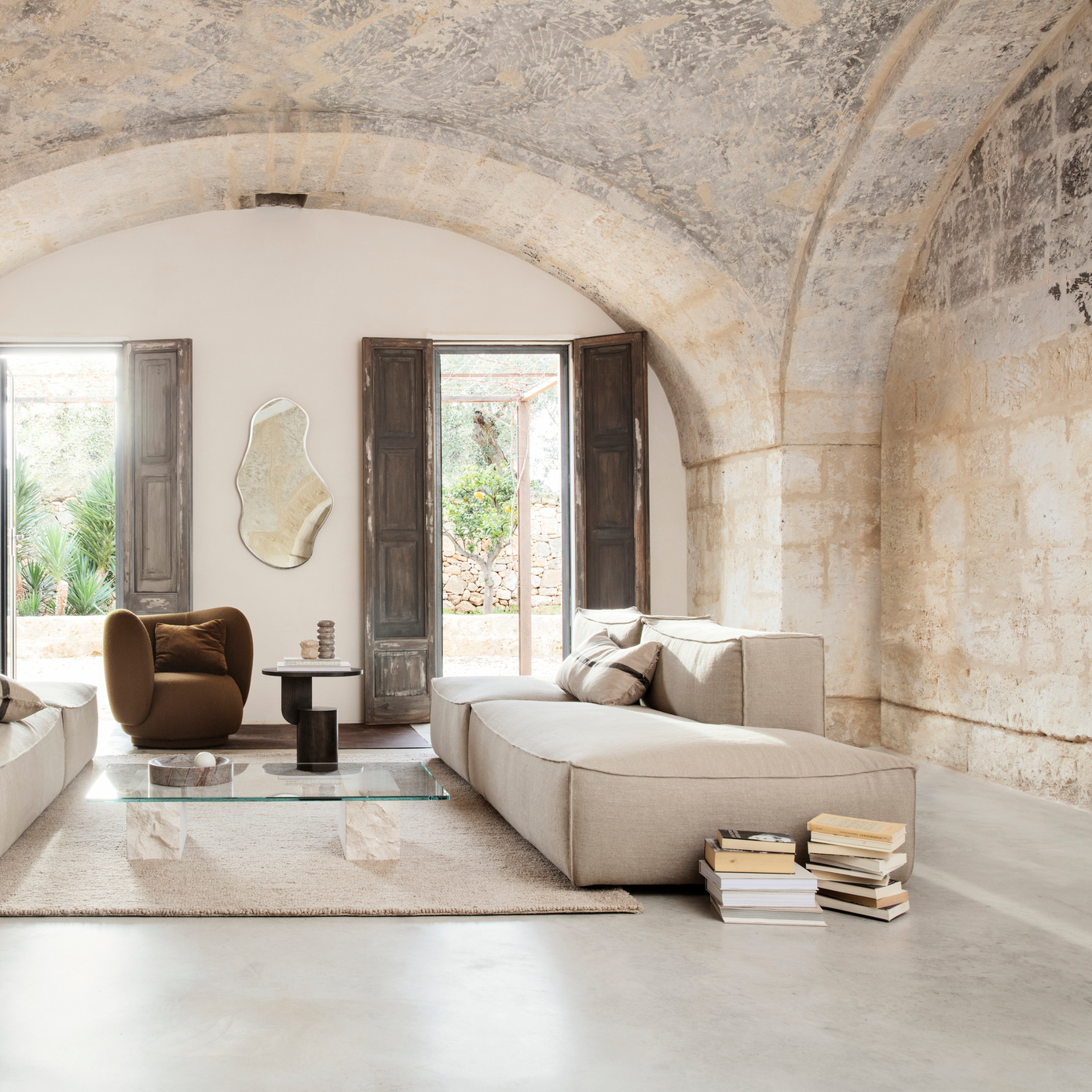 Ausstellungsstück Catena 3er Sofa mit Pouf - KAQTU Design