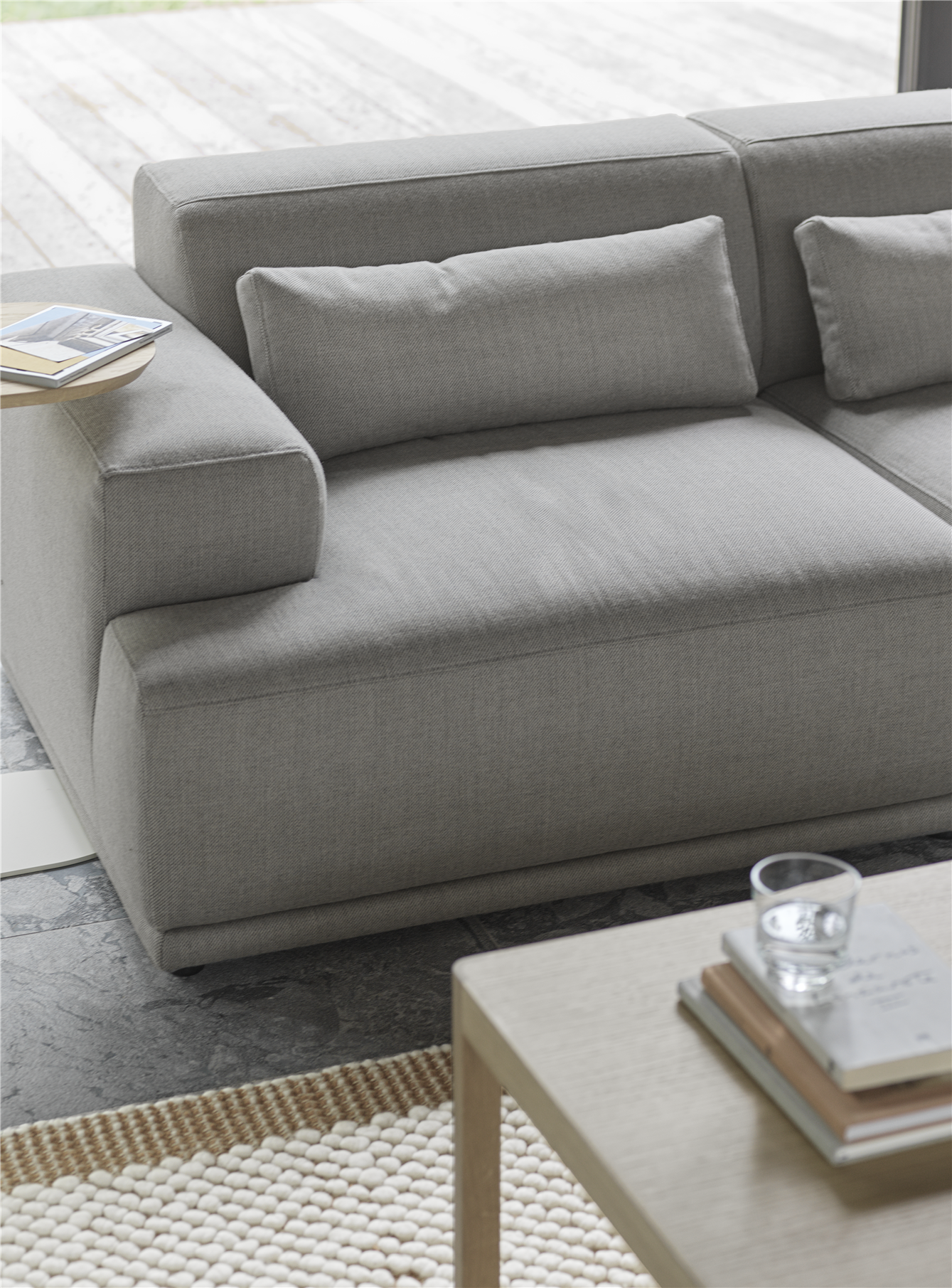 Connect Soft 3er L-Sofa in Combo 3: Re-Wool 128 präsentiert im Onlineshop von KAQTU Design AG. L-Sofa links ist von Muuto