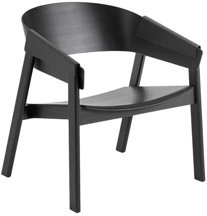 Cover Loungesessel in Schwarz präsentiert im Onlineshop von KAQTU Design AG. Sessel mit Armlehnen ist von Muuto