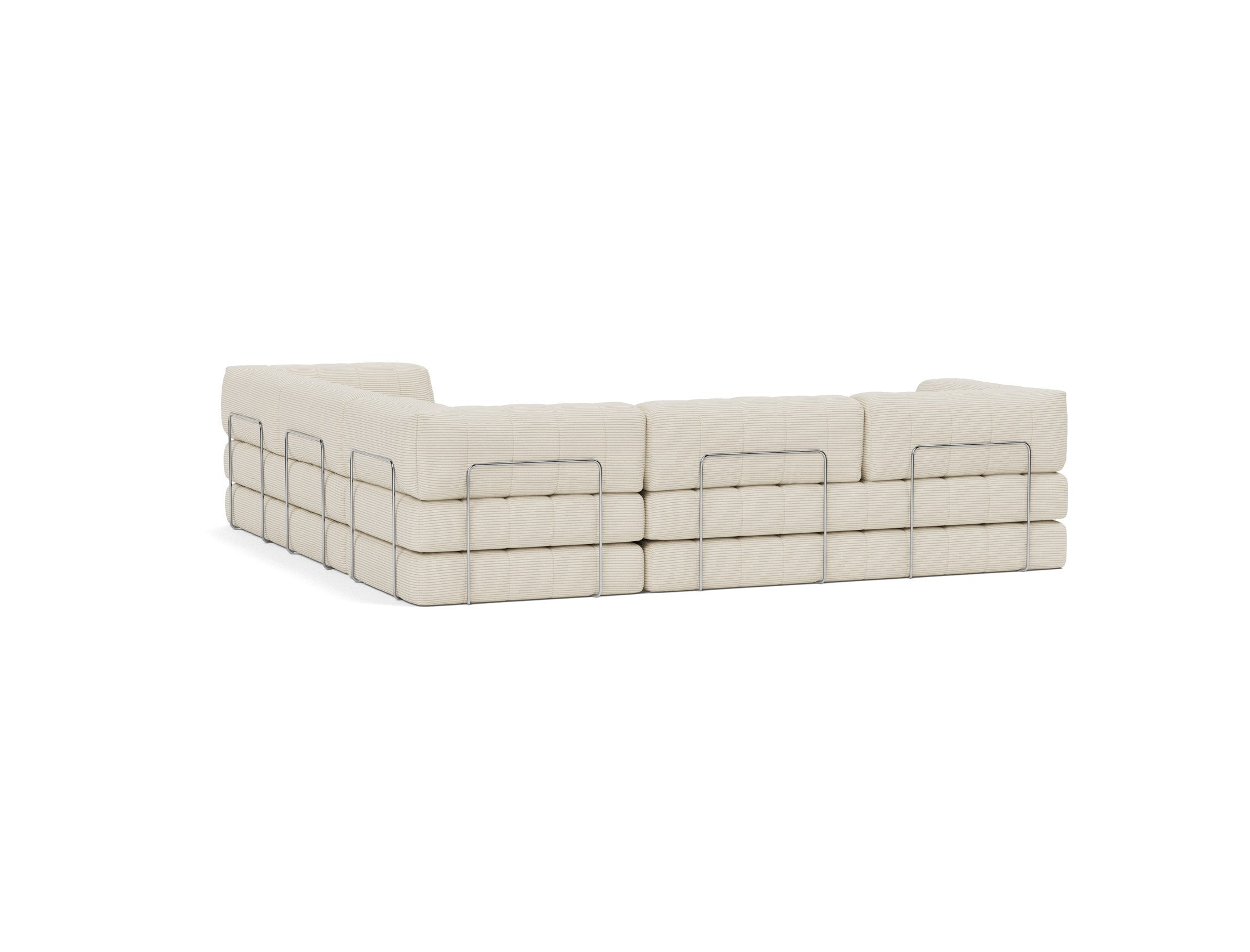 CozyPad Schlafsofa Ecksofa mit Armlehnen in 594 Corduroy Ivory präsentiert im Onlineshop von KAQTU Design AG. Bettsofa ist von Innovation Living