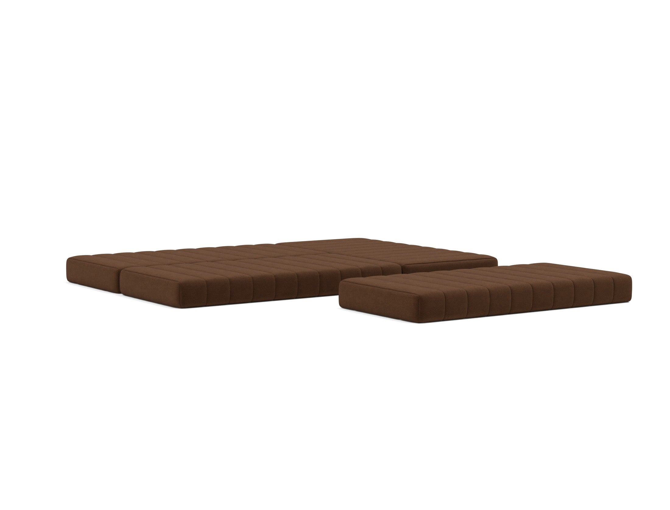 CozyPad Schlafsofa L-Shape mit Armlehne in 359 Taura Cappuccino präsentiert im Onlineshop von KAQTU Design AG. Bettsofa rechts ist von Innovation Living