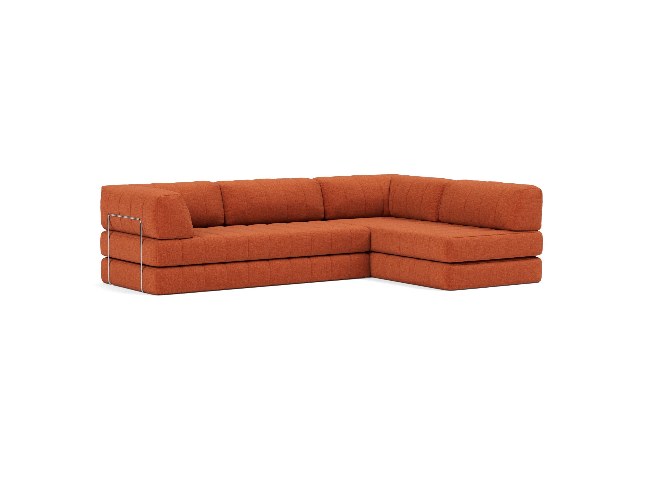 CozyPad Schlafsofa L-Shape mit Armlehne in 412 Esina Rust Orange präsentiert im Onlineshop von KAQTU Design AG. Bettsofa rechts ist von Innovation Living