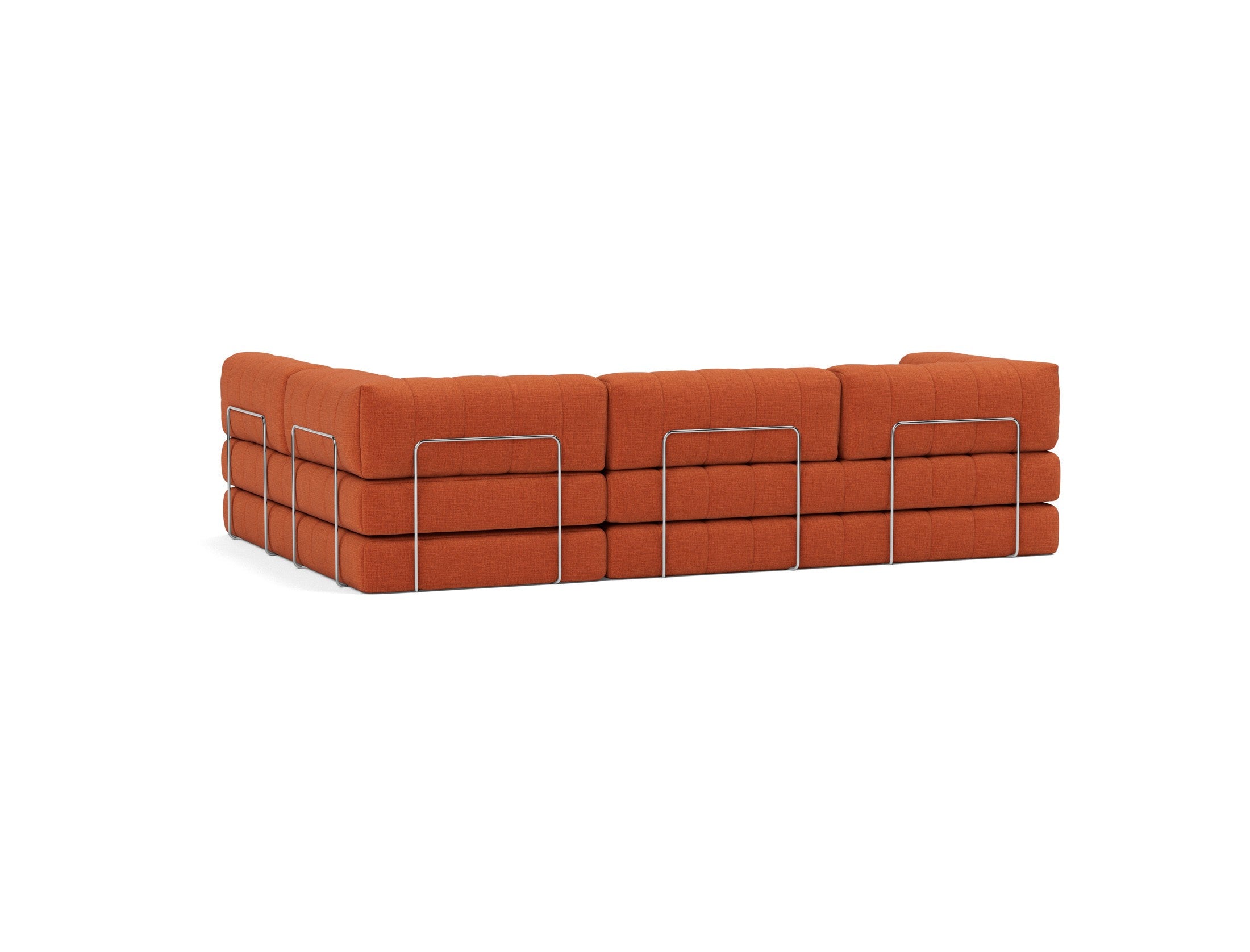 CozyPad Schlafsofa L-Shape mit Armlehne in 412 Esina Rust Orange präsentiert im Onlineshop von KAQTU Design AG. Bettsofa rechts ist von Innovation Living