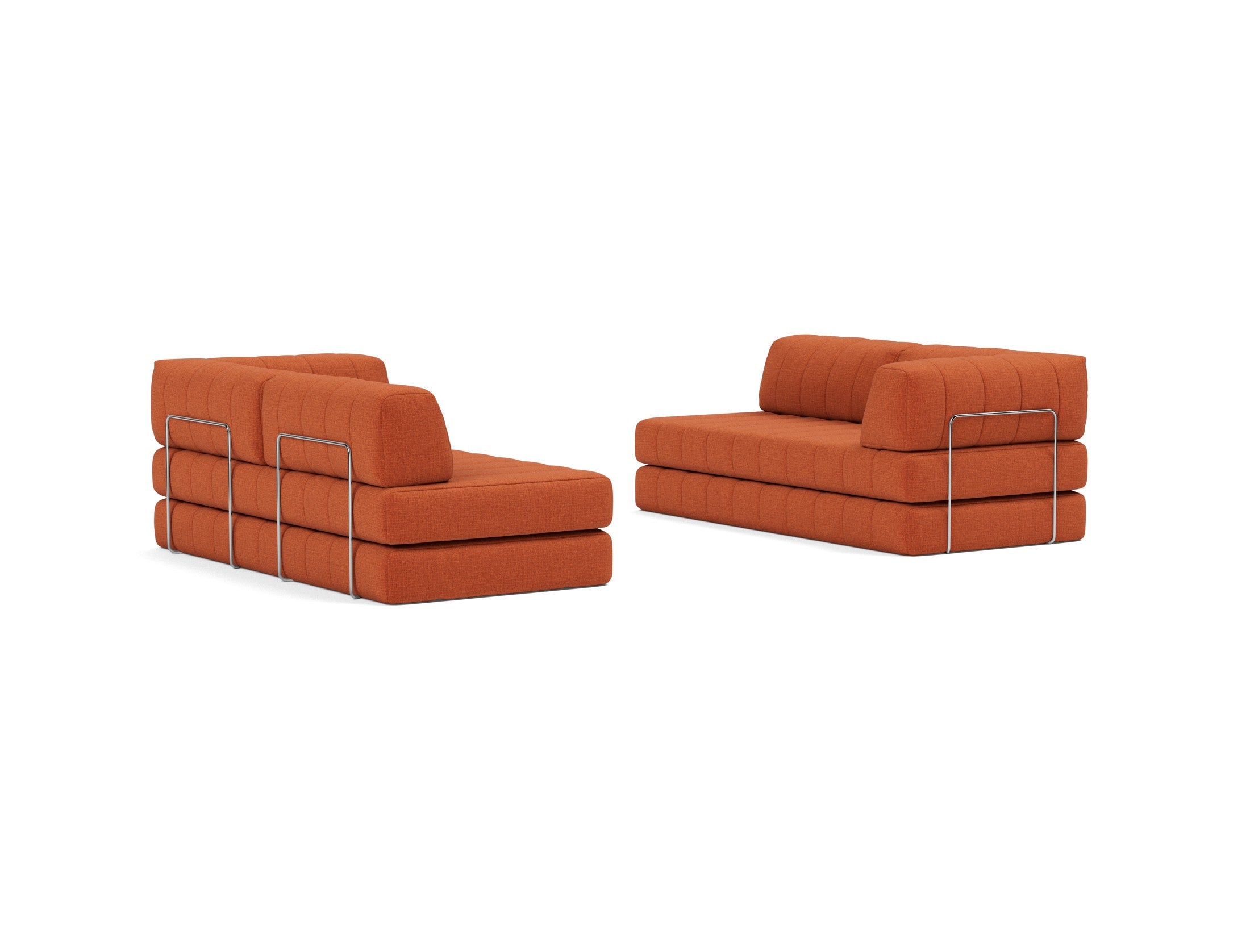 CozyPad Schlafsofa L-Shape mit Armlehne in 412 Esina Rust Orange präsentiert im Onlineshop von KAQTU Design AG. Bettsofa rechts ist von Innovation Living