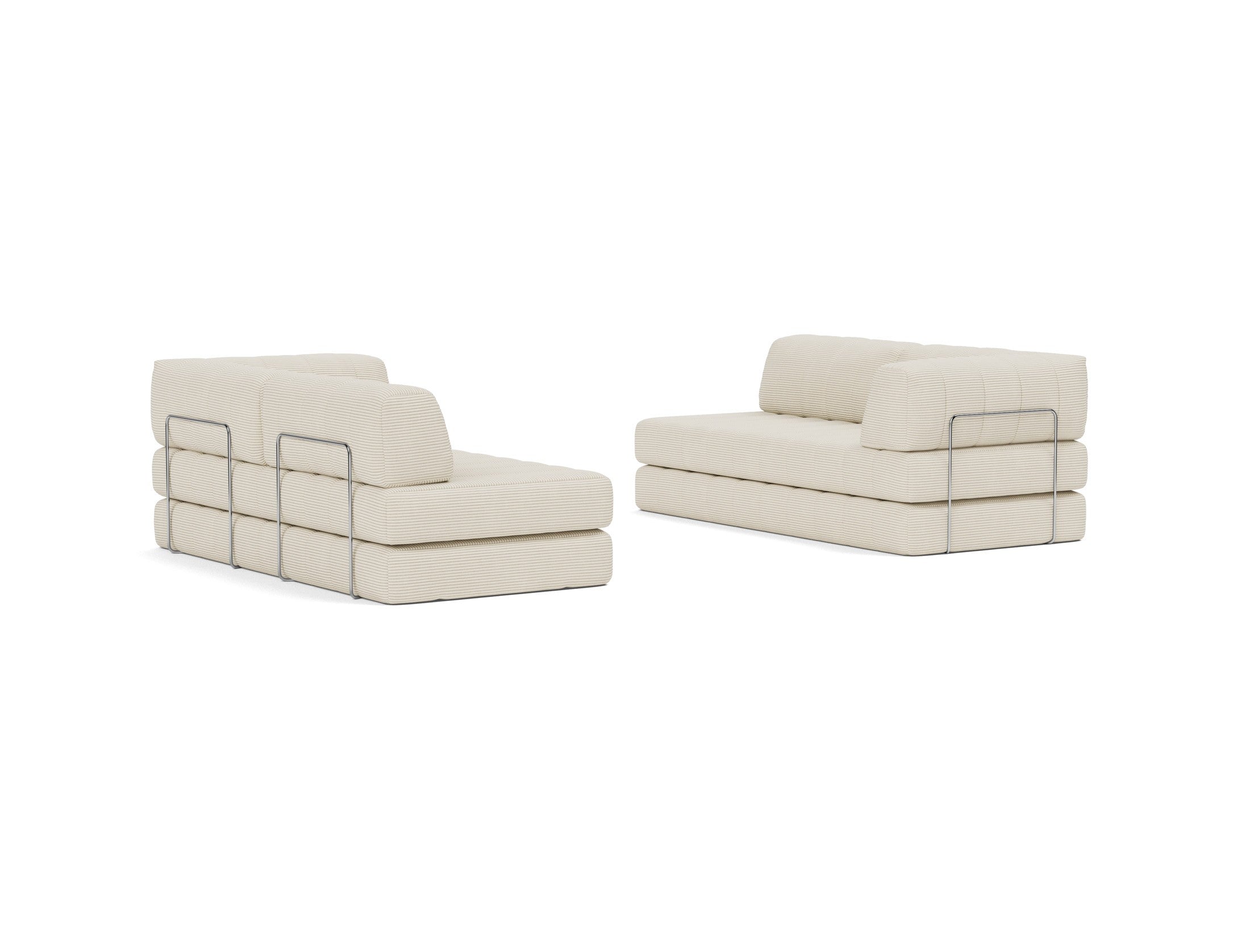 CozyPad Schlafsofa L-Shape mit Armlehne in 594 Corduroy Ivory präsentiert im Onlineshop von KAQTU Design AG. Bettsofa rechts ist von Innovation Living
