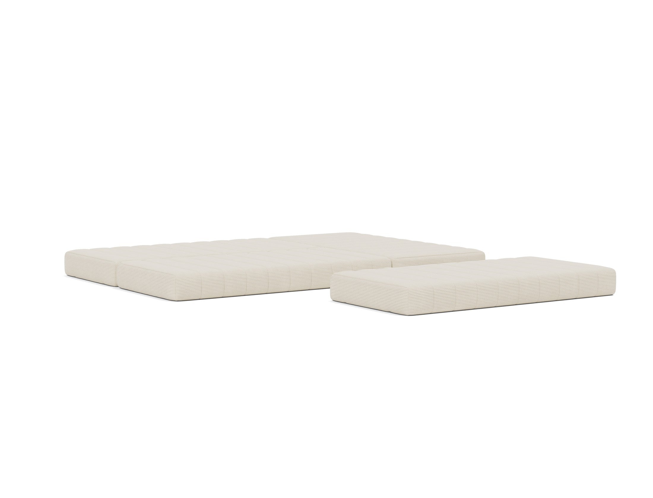 CozyPad Schlafsofa L-Shape mit Armlehne in 594 Corduroy Ivory präsentiert im Onlineshop von KAQTU Design AG. Bettsofa rechts ist von Innovation Living