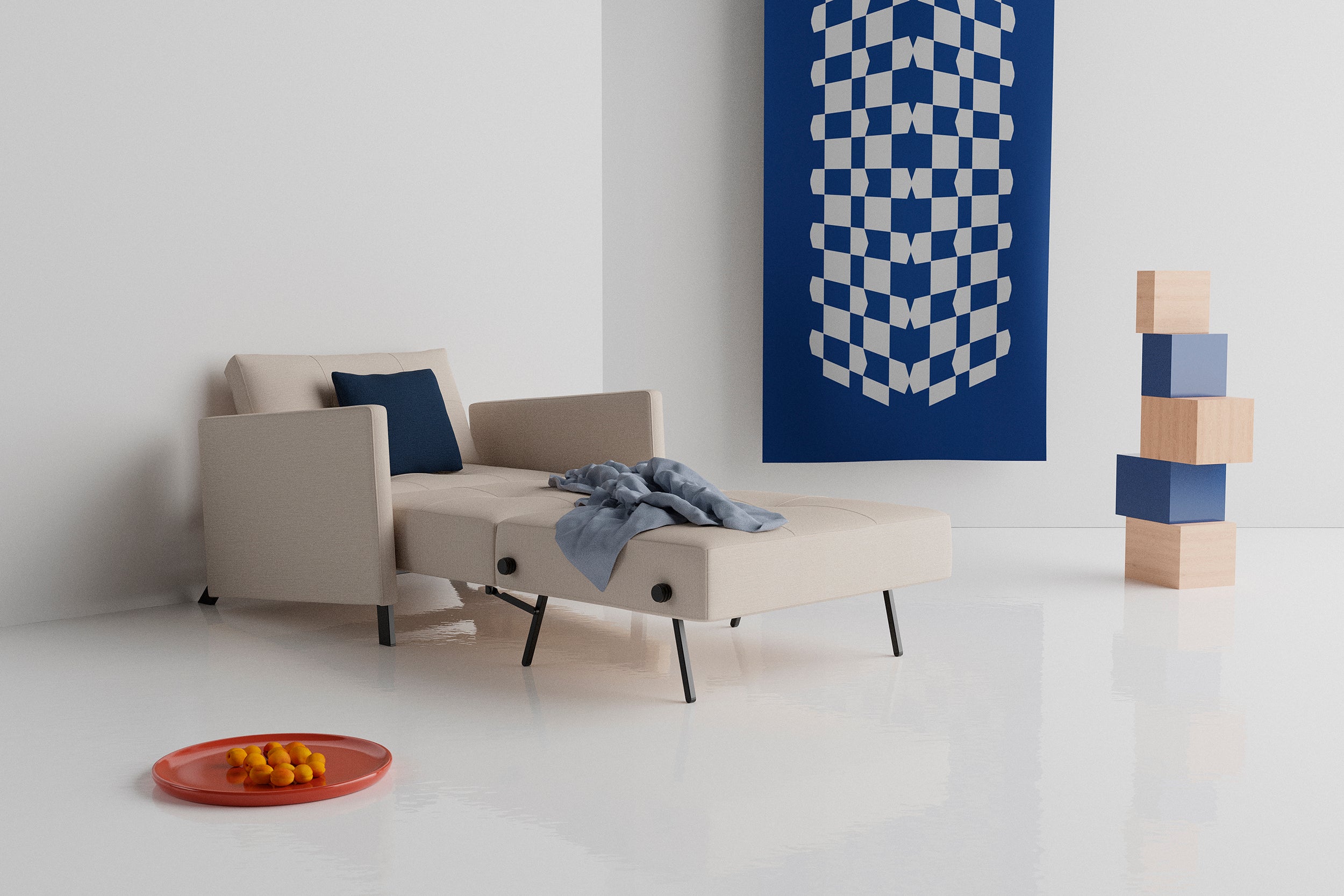 Cubed Sessel 90 mit Armlehnen - KAQTU Design