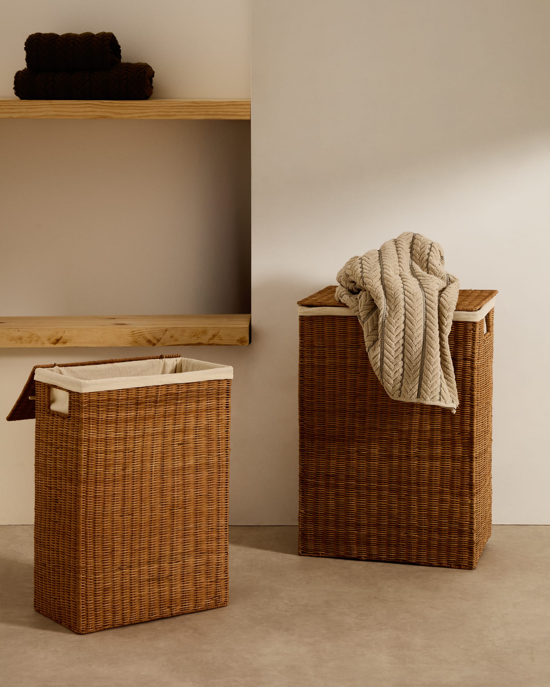 Set Indali aus 2 Körben aus Rattan 44 x 27 cm / 37 x 23 cm