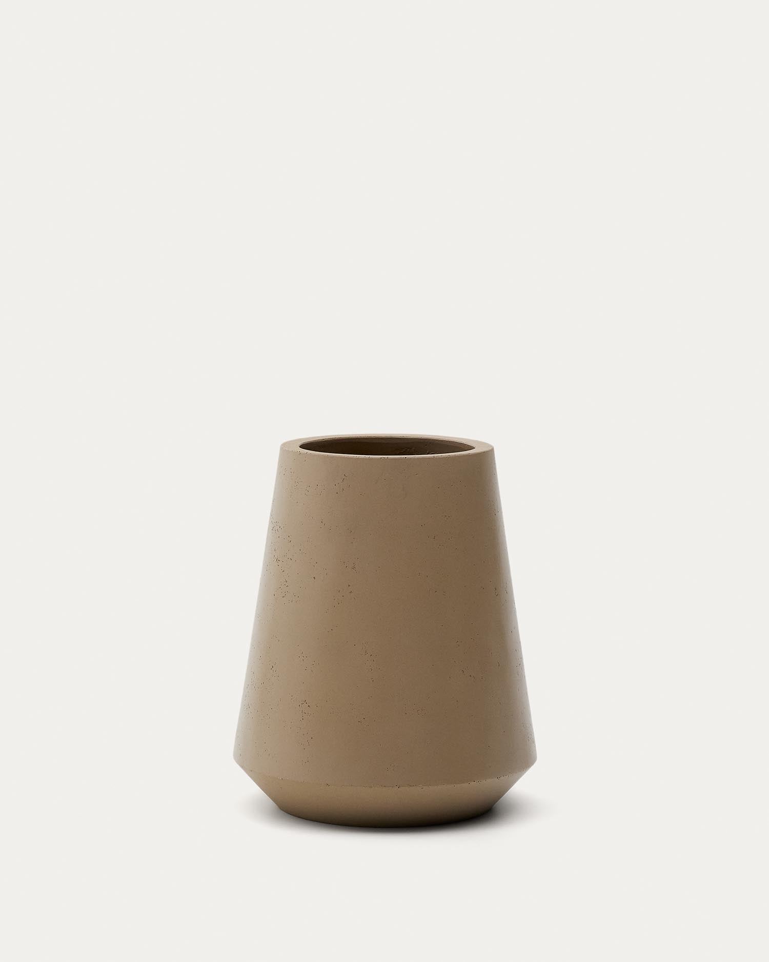 Blumentopf Calun aus Zement in Beige Ø 50 cm