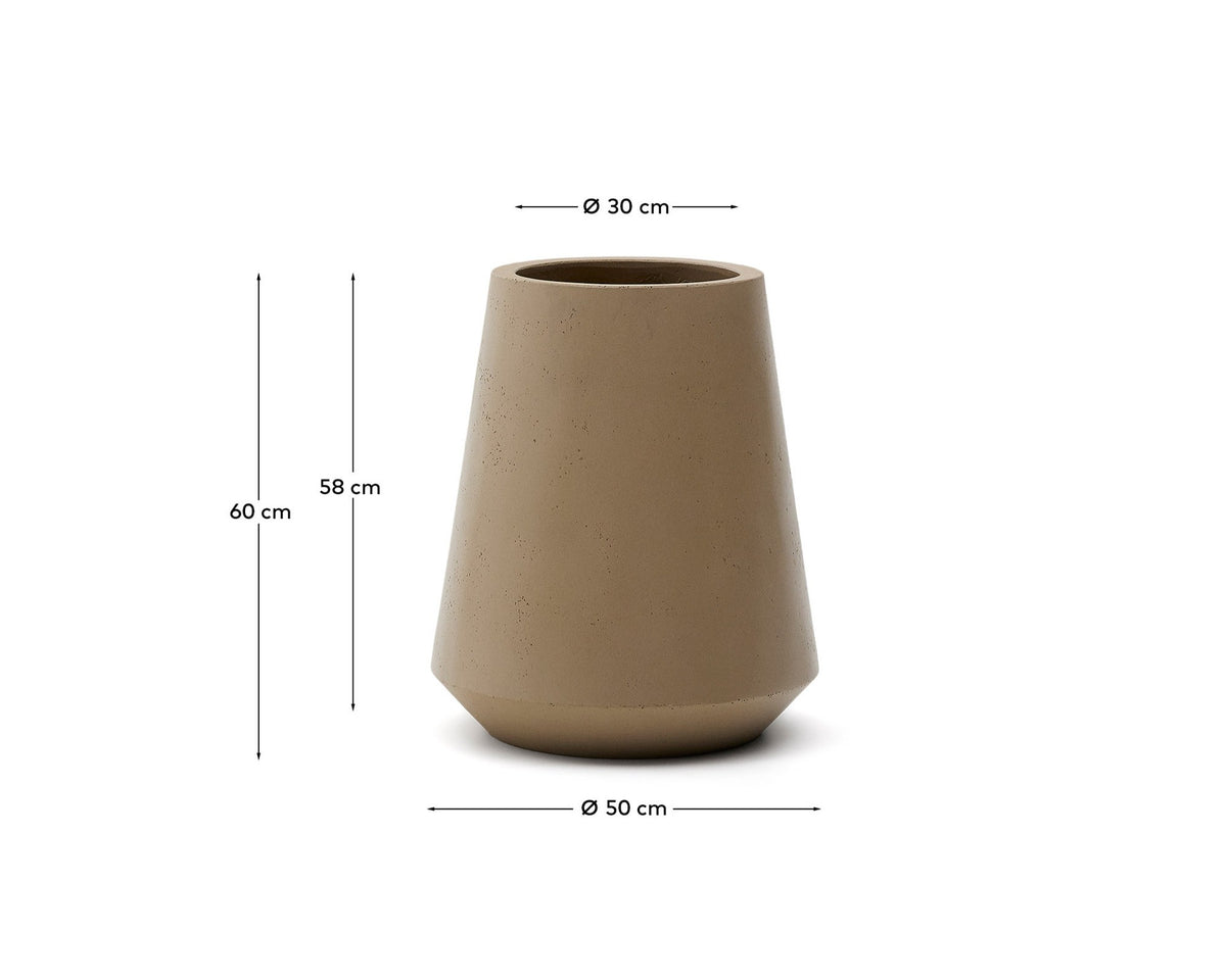 Blumentopf Calun aus Zement in Beige Ø 50 cm in Beige präsentiert im Onlineshop von KAQTU Design AG. Blumentopf ist von Kave Home