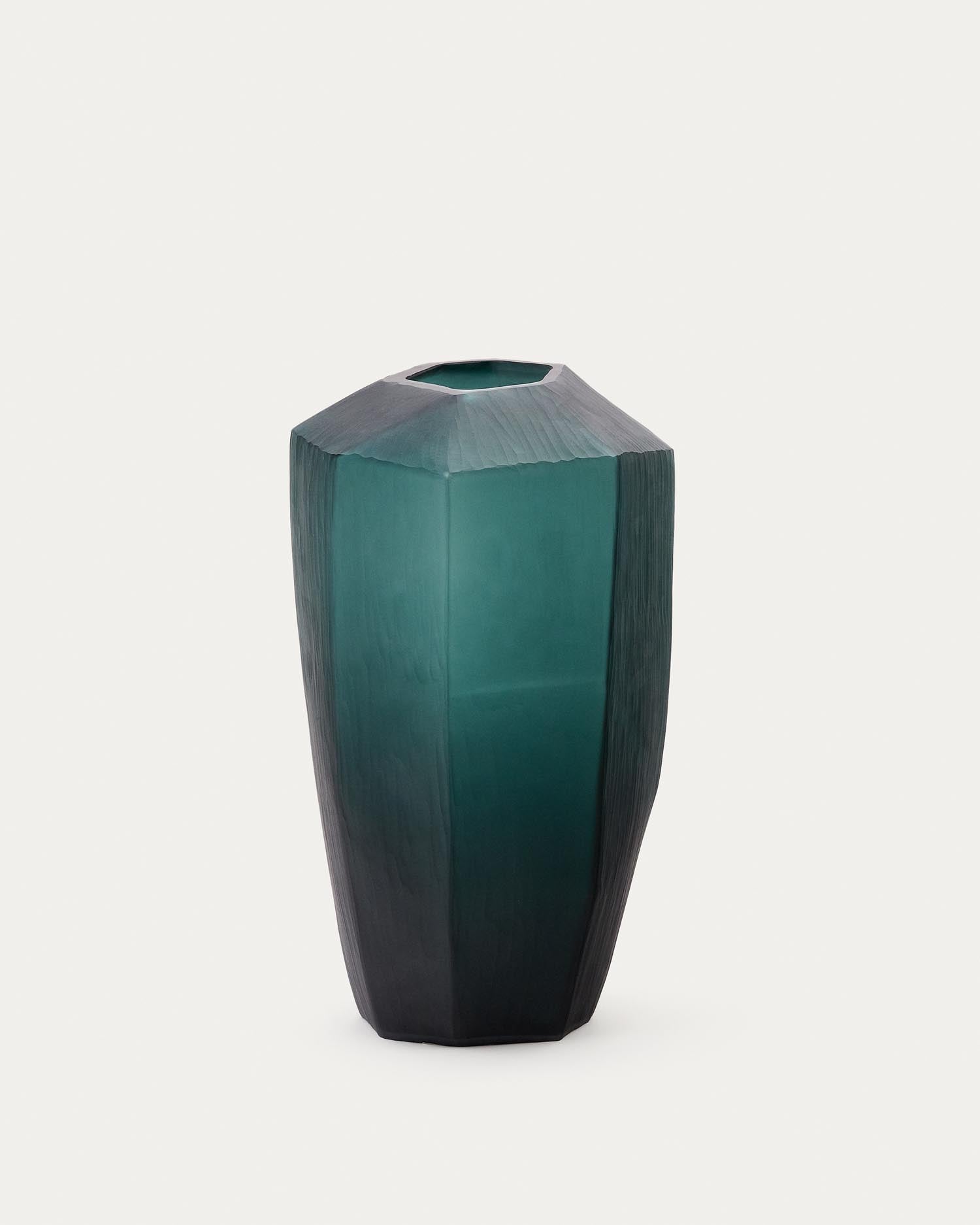 Vase Geonix aus grünem Glas 45,5 cm in Grün präsentiert im Onlineshop von KAQTU Design AG. Vase ist von Kave Home