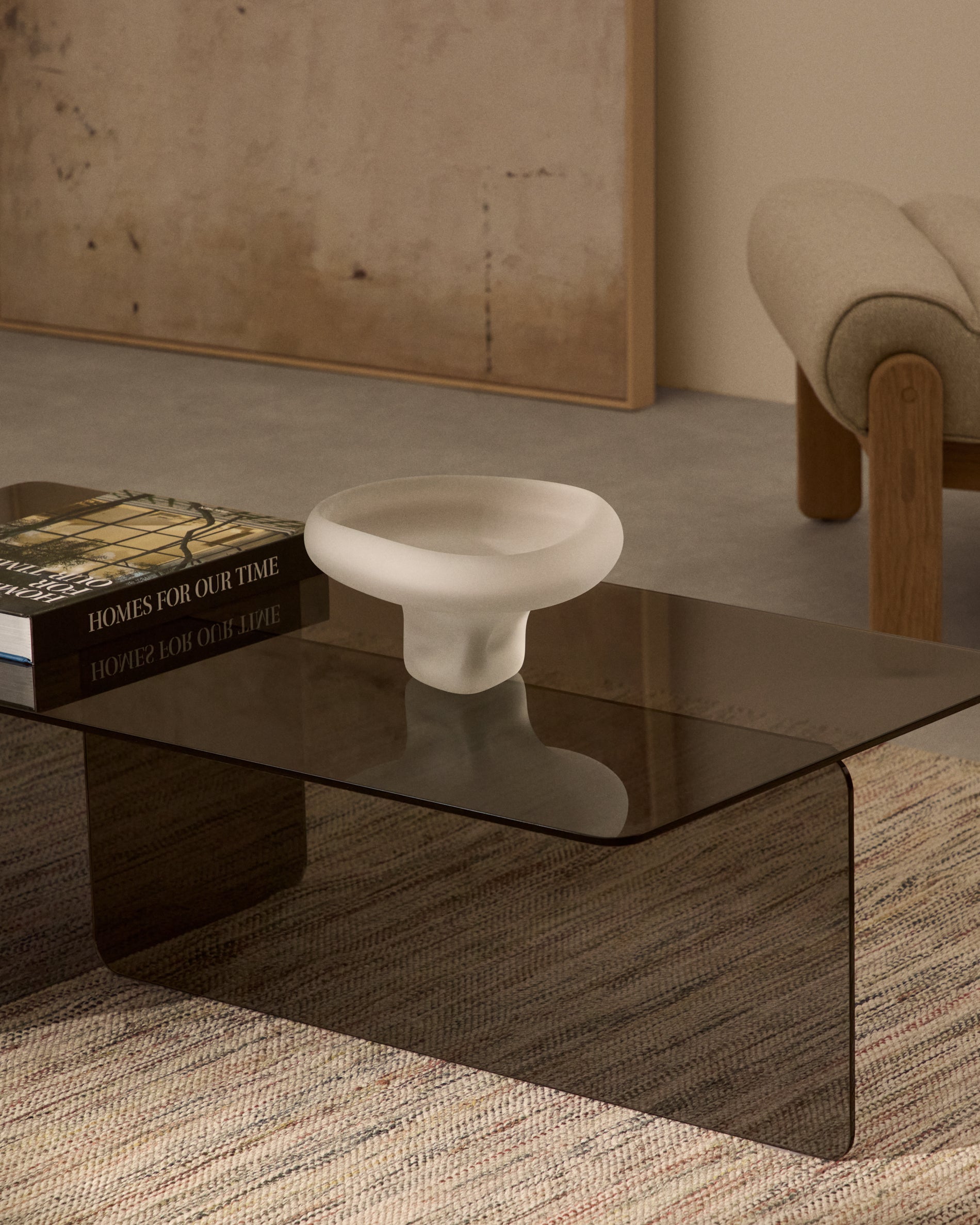 Tafelaufsatz Ondaro aus Milchglas 15 cm in Transparent präsentiert im Onlineshop von KAQTU Design AG. Vase ist von Kave Home