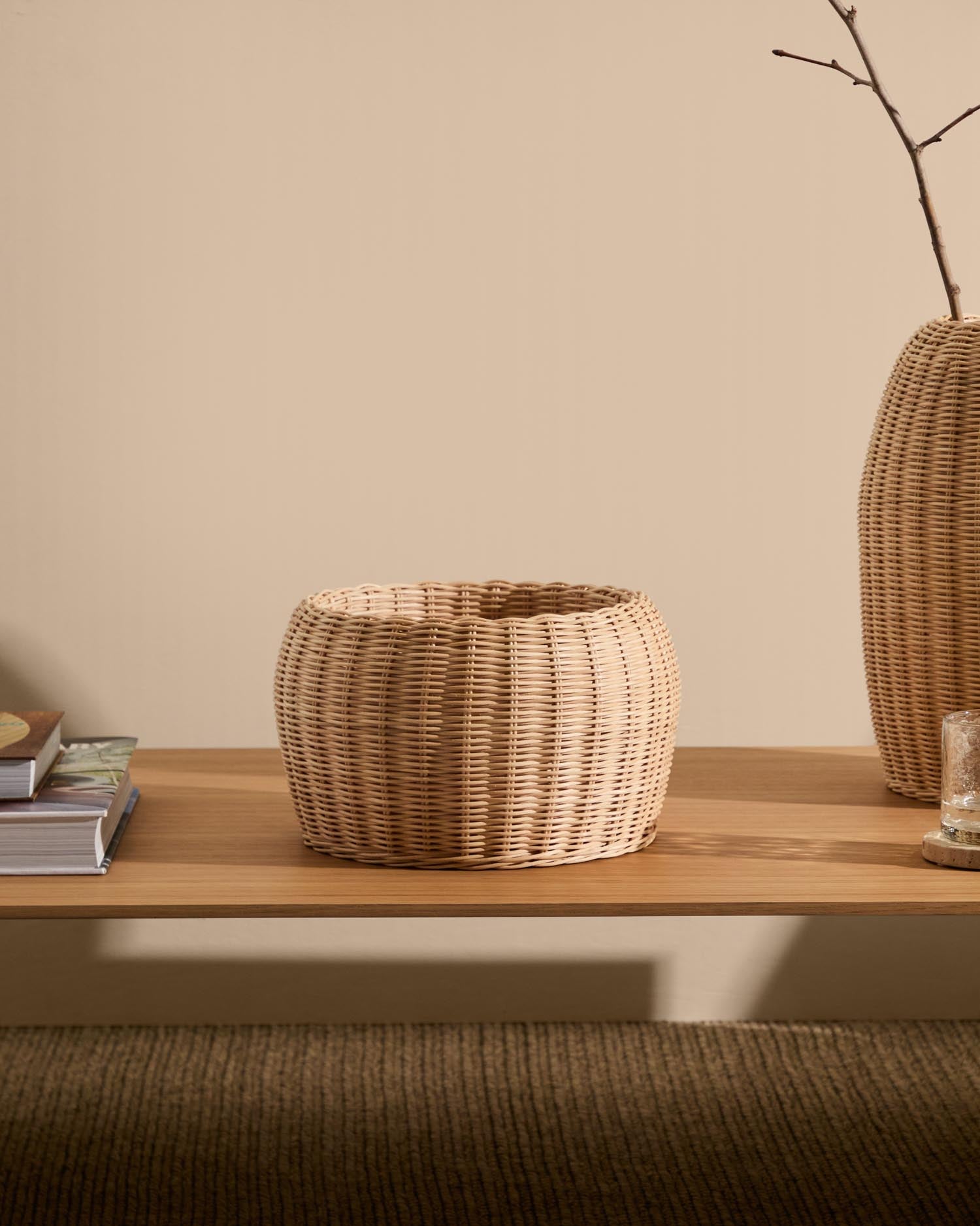 Rattanvase Zilna, 19 cm