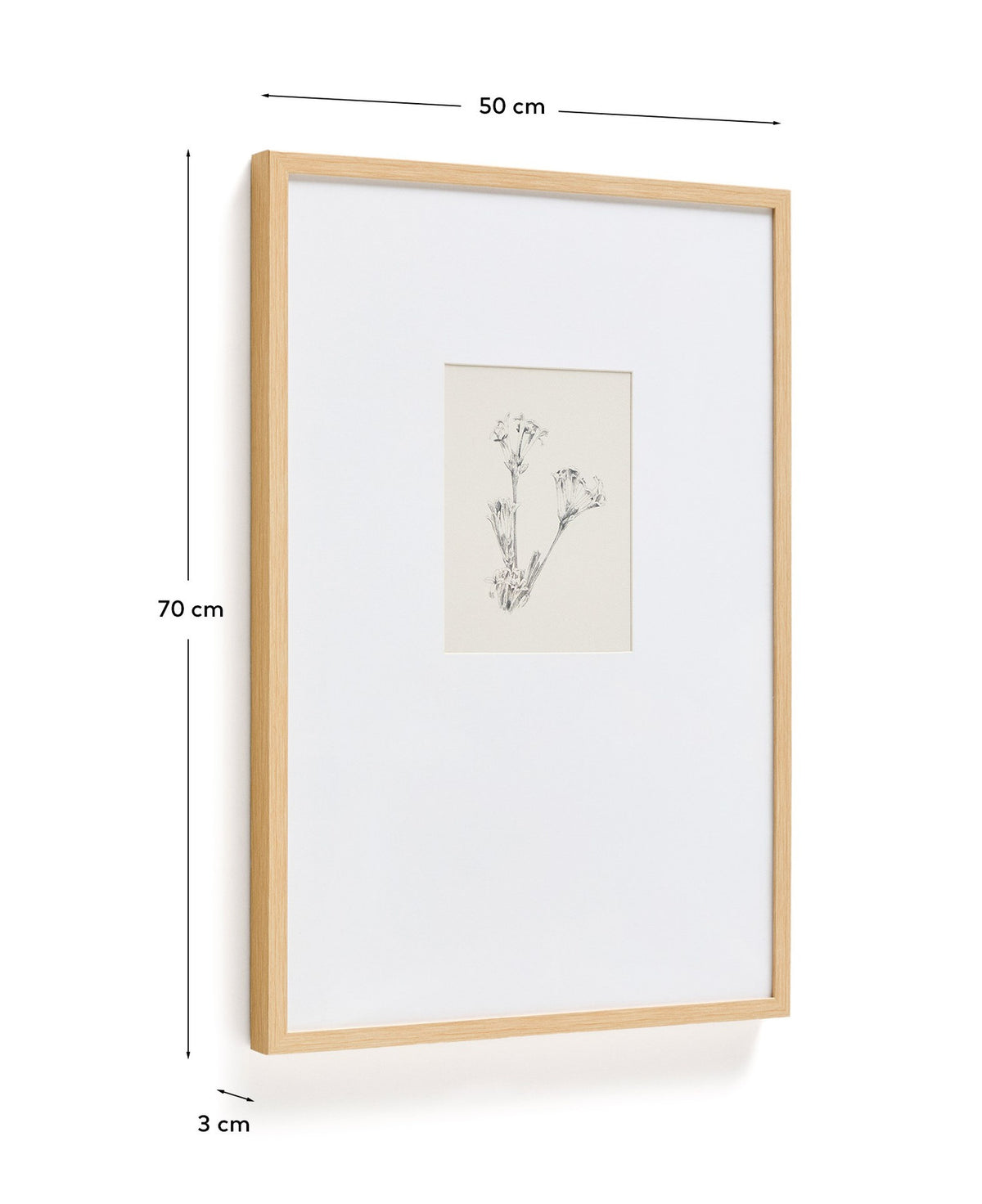 Bild Lirena, botanische Illustration, 50 x 70 cm in Beige, Weiss präsentiert im Onlineshop von KAQTU Design AG. Bild ist von Kave Home
