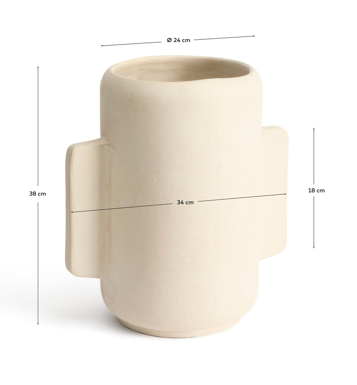 Vase Mireni aus Pappmaché in Beige 38 cm in Weiss präsentiert im Onlineshop von KAQTU Design AG. Vase ist von Kave Home