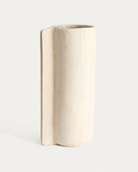 Vase Mireni aus Pappmaché in Beige 67 cm