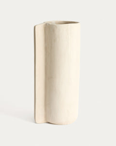 Vase Mireni aus Pappmaché in Beige 67 cm