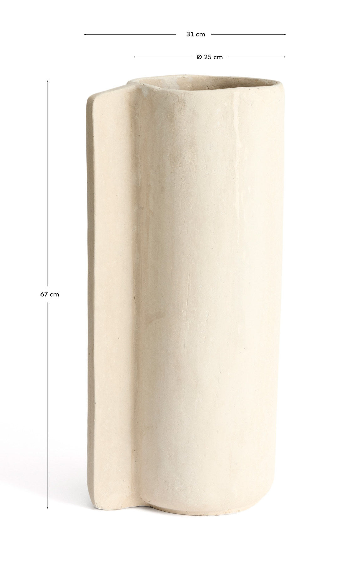 Vase Mireni aus Pappmaché in Beige 67 cm in Weiss präsentiert im Onlineshop von KAQTU Design AG. Vase ist von Kave Home