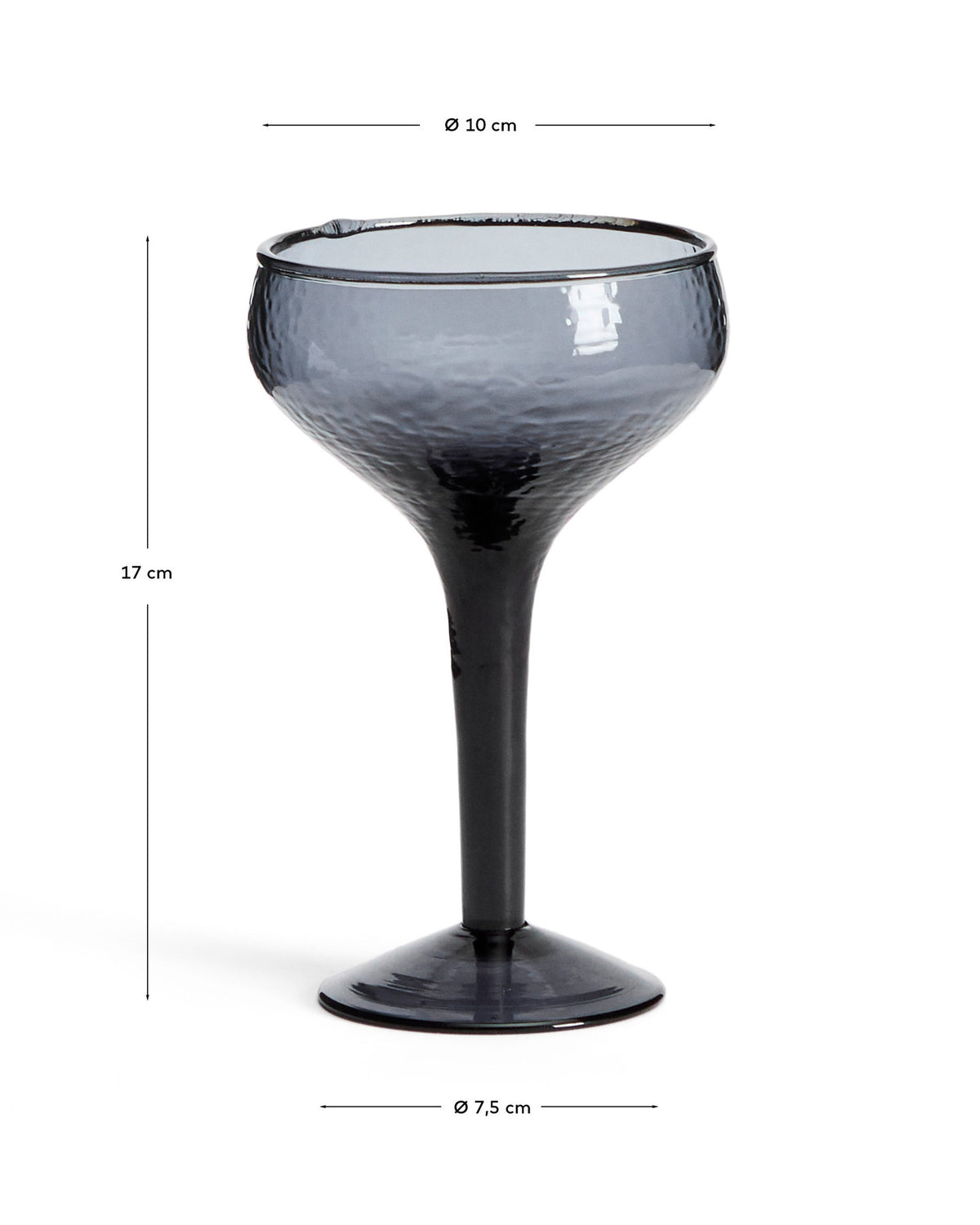 Weinglas Sileia aus blauem Recyclingglas in Blau präsentiert im Onlineshop von KAQTU Design AG. Wein- & Sektglas ist von Kave Home