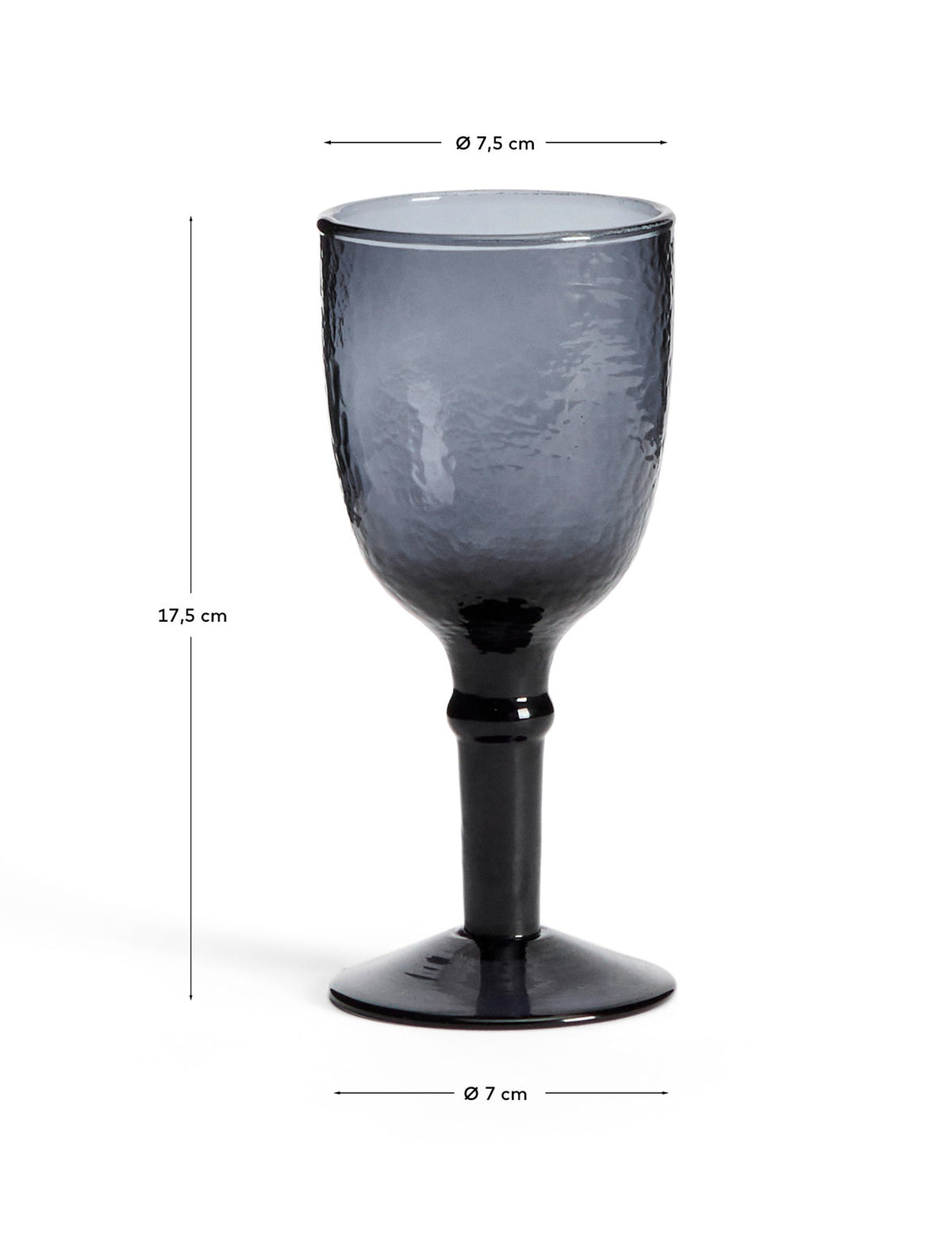 Weinglas Vinea aus blauem Recyclingglas in Blau präsentiert im Onlineshop von KAQTU Design AG. Wein- & Sektglas ist von Kave Home